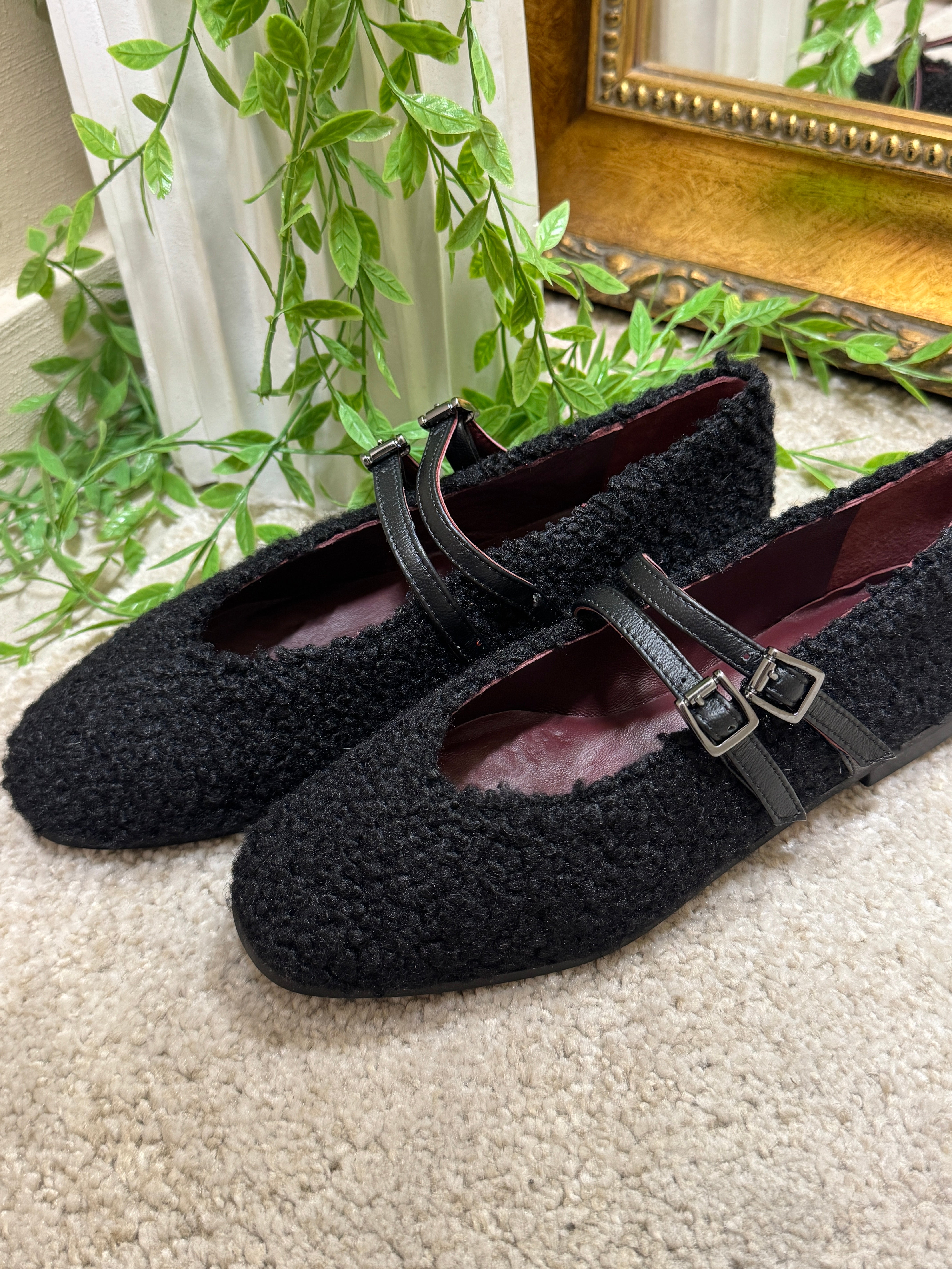 Ballerina astrakan doppio cinturino Versilia