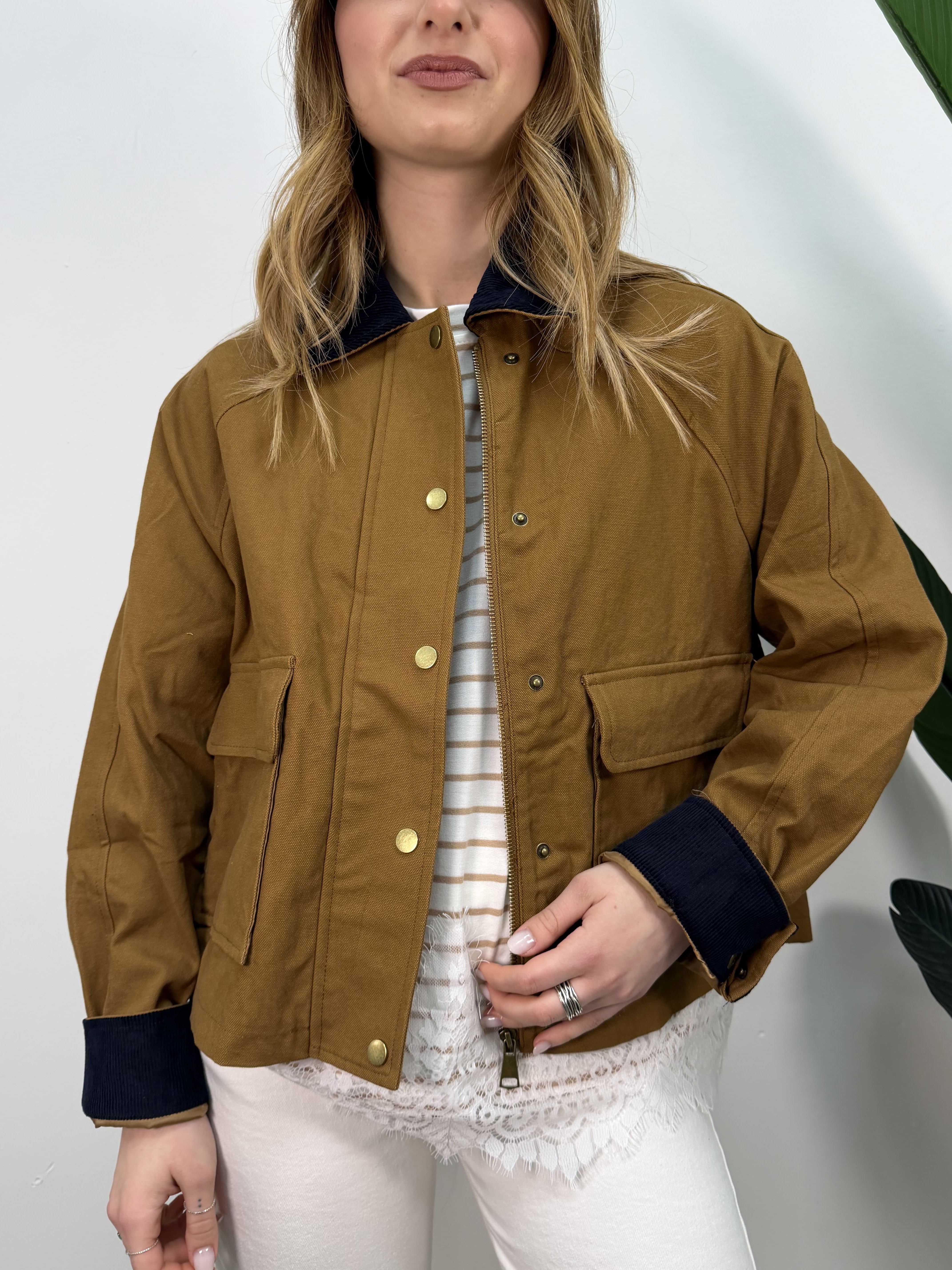 Field jacket in cotone nocciola MyD