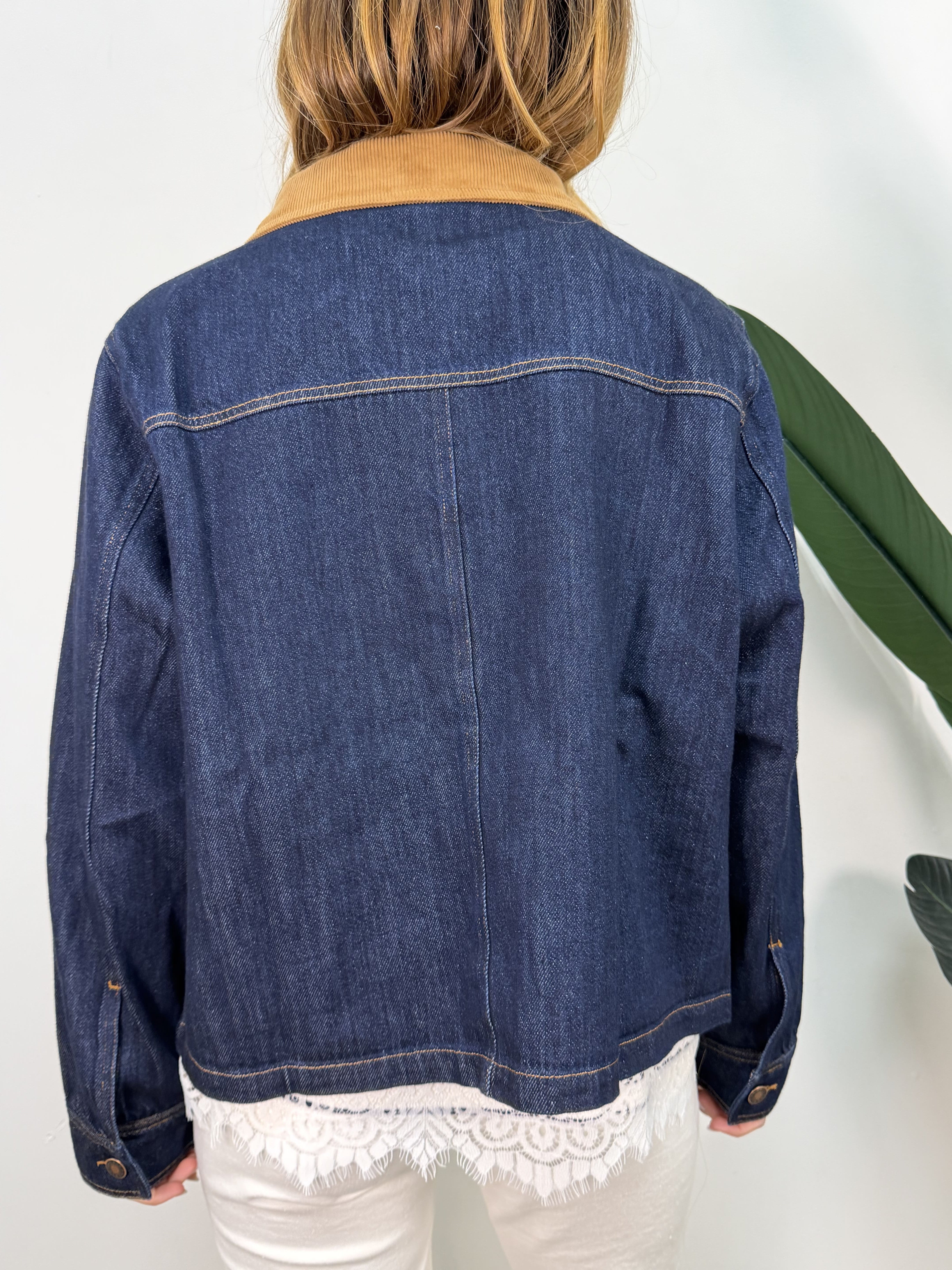 Field jacket di jeans con colletto a coste MyD