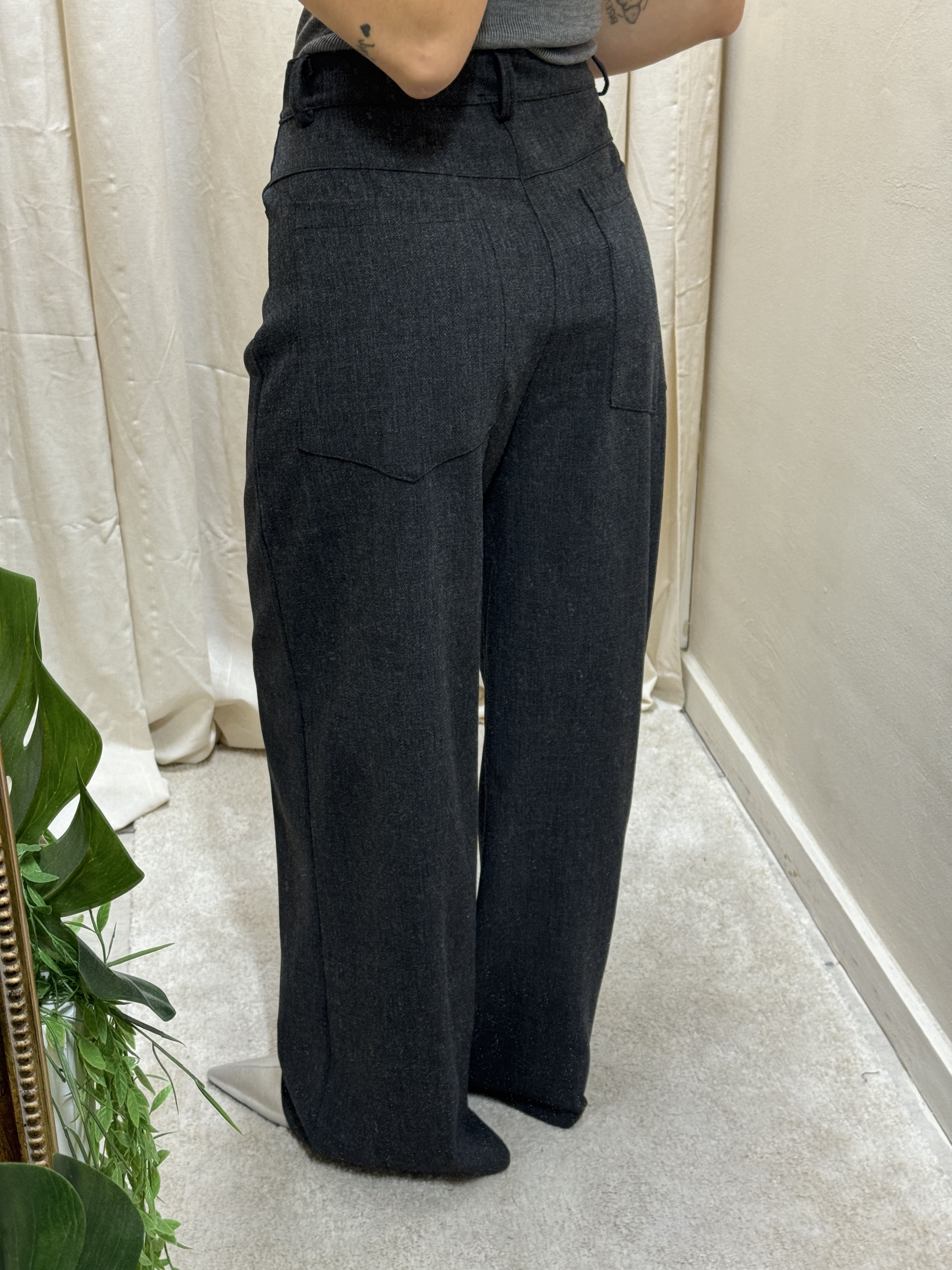Pantalone palazzo bottone oro MyD