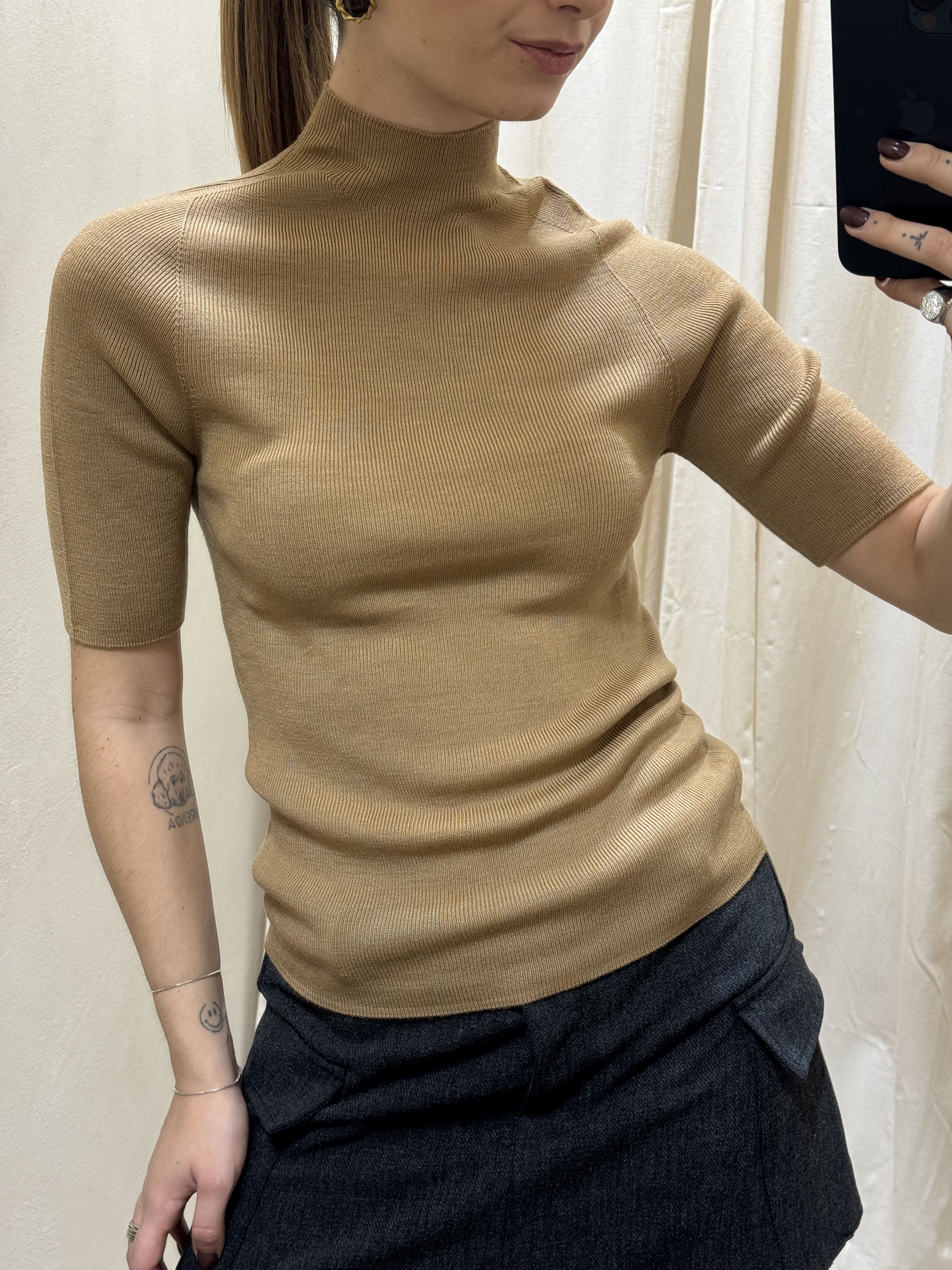 Maglia cratere mezza manica 100% lana merino HaveOne