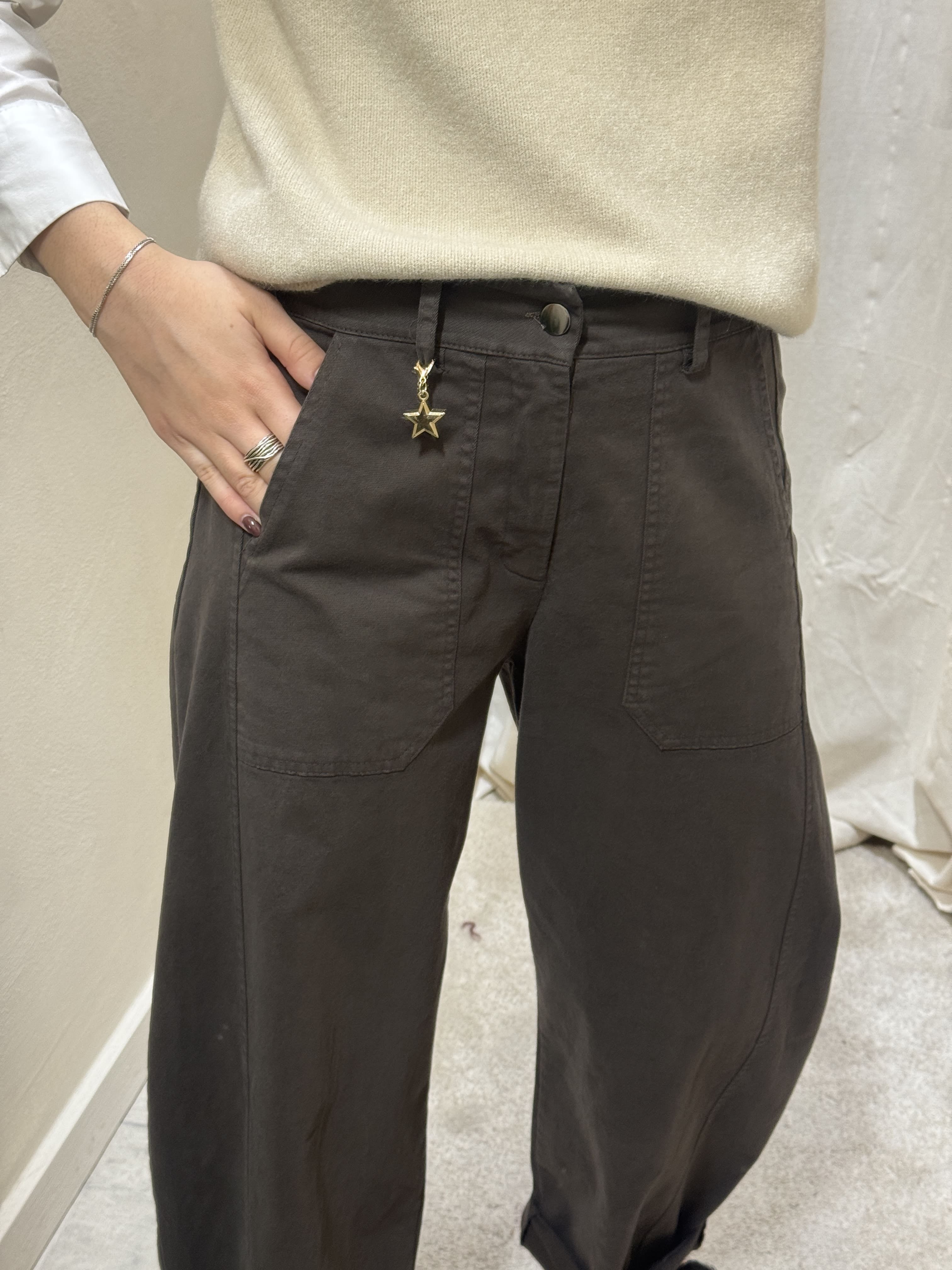 Pantalone carrot in cotone Susy Mix