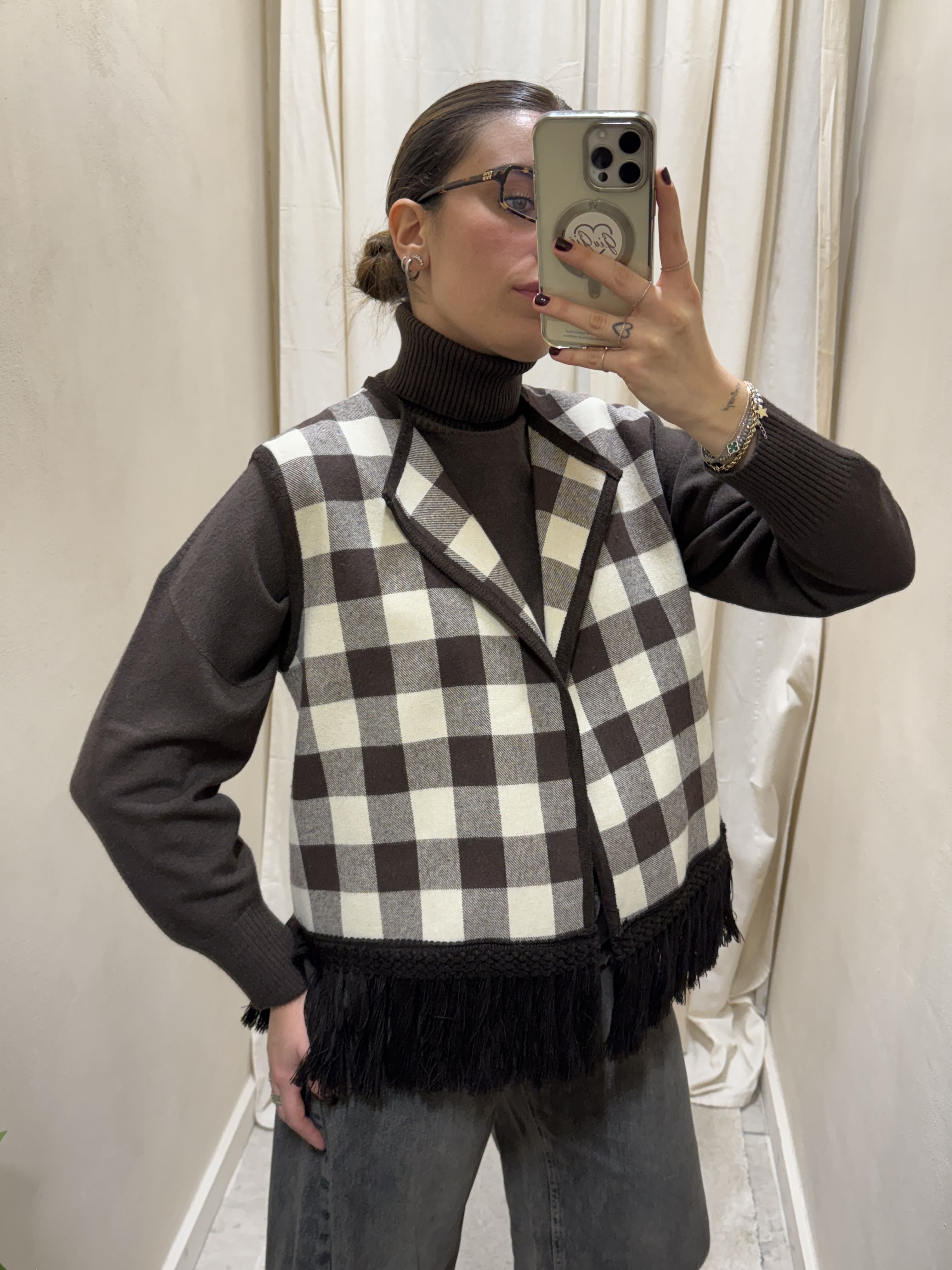Gilet dama con frange Tensione In