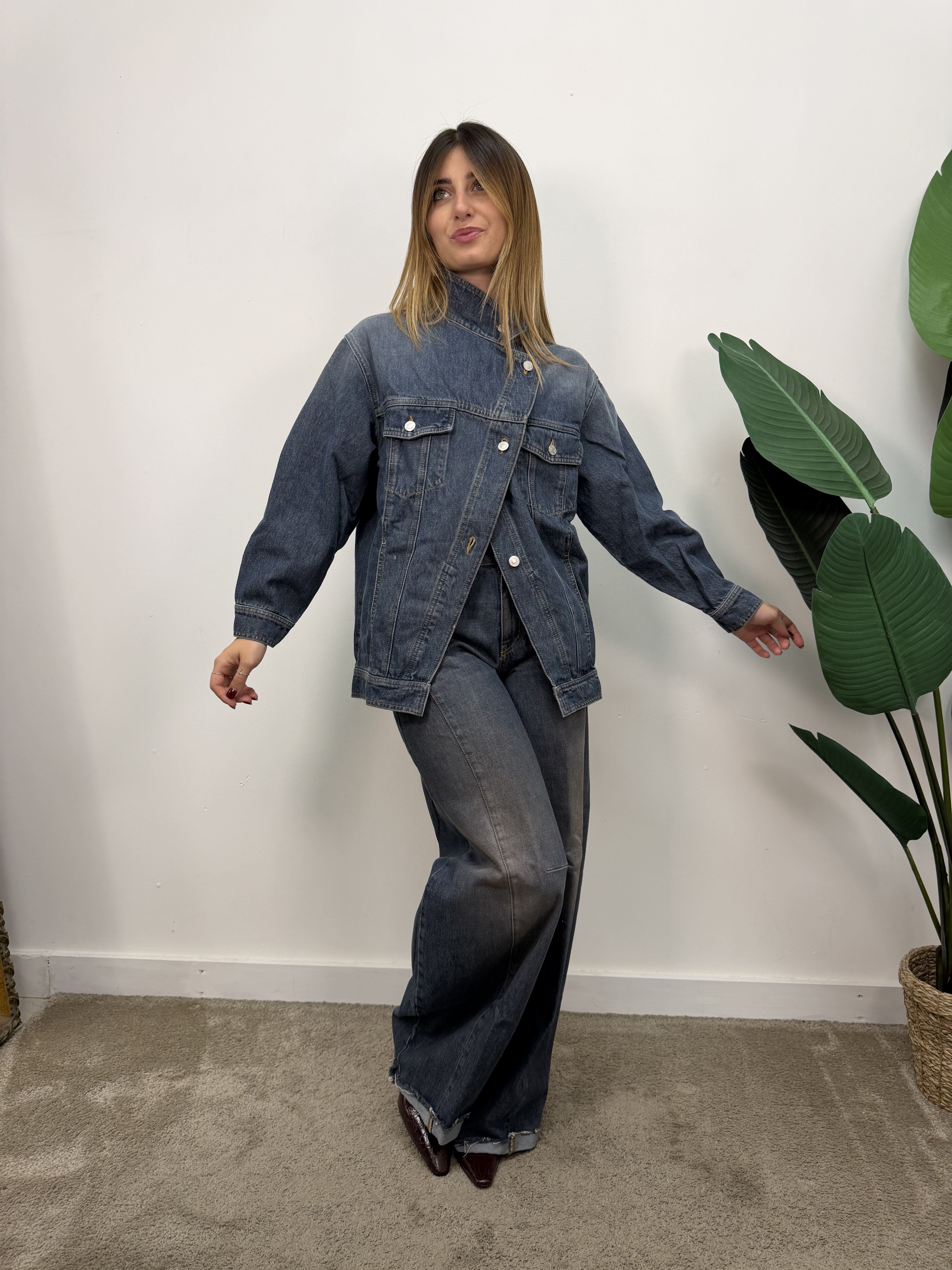 Giubbino jeans Willa bottone alto VICOLO