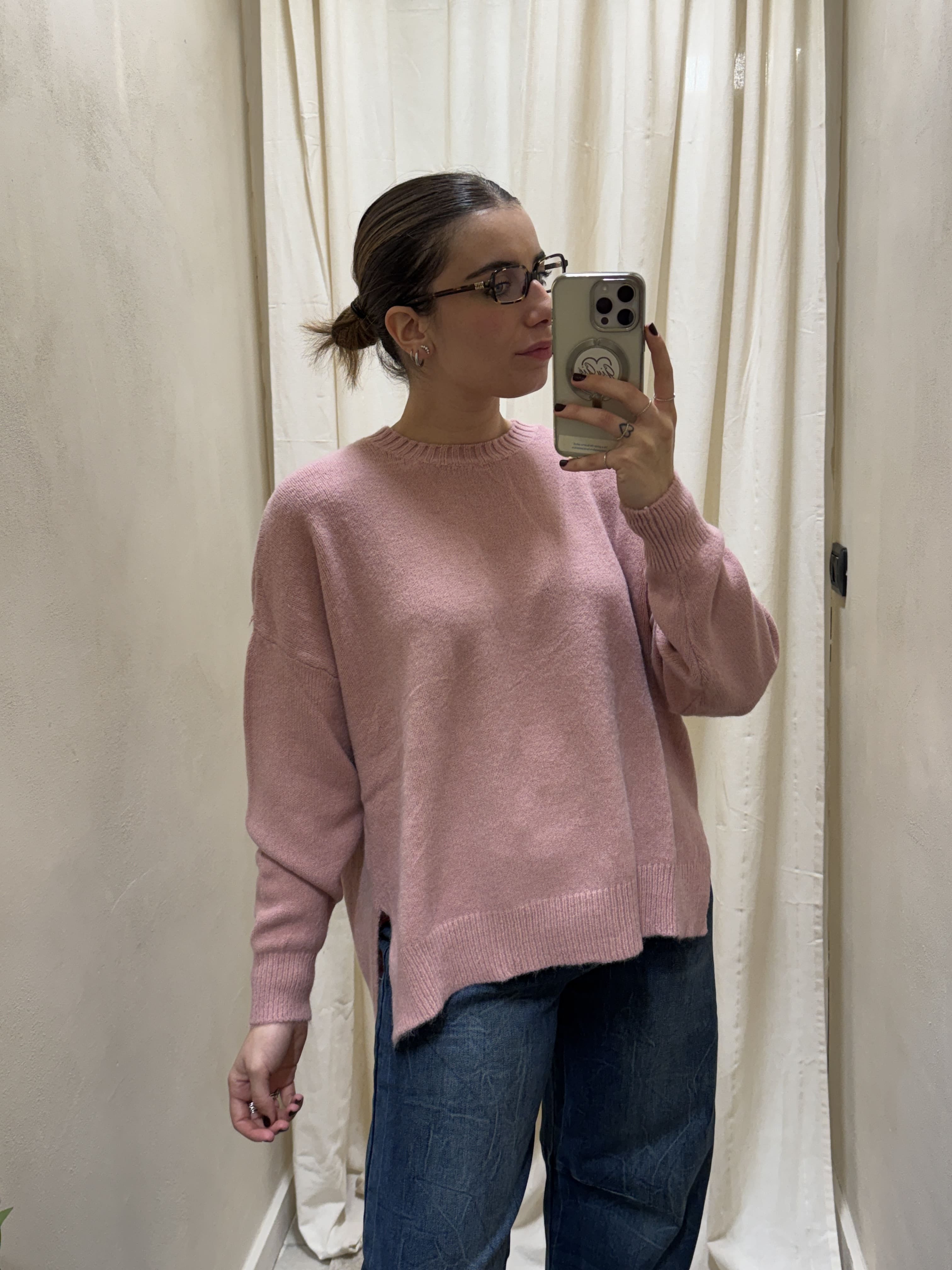 Maglione girocollo over con spacchi HaveOne