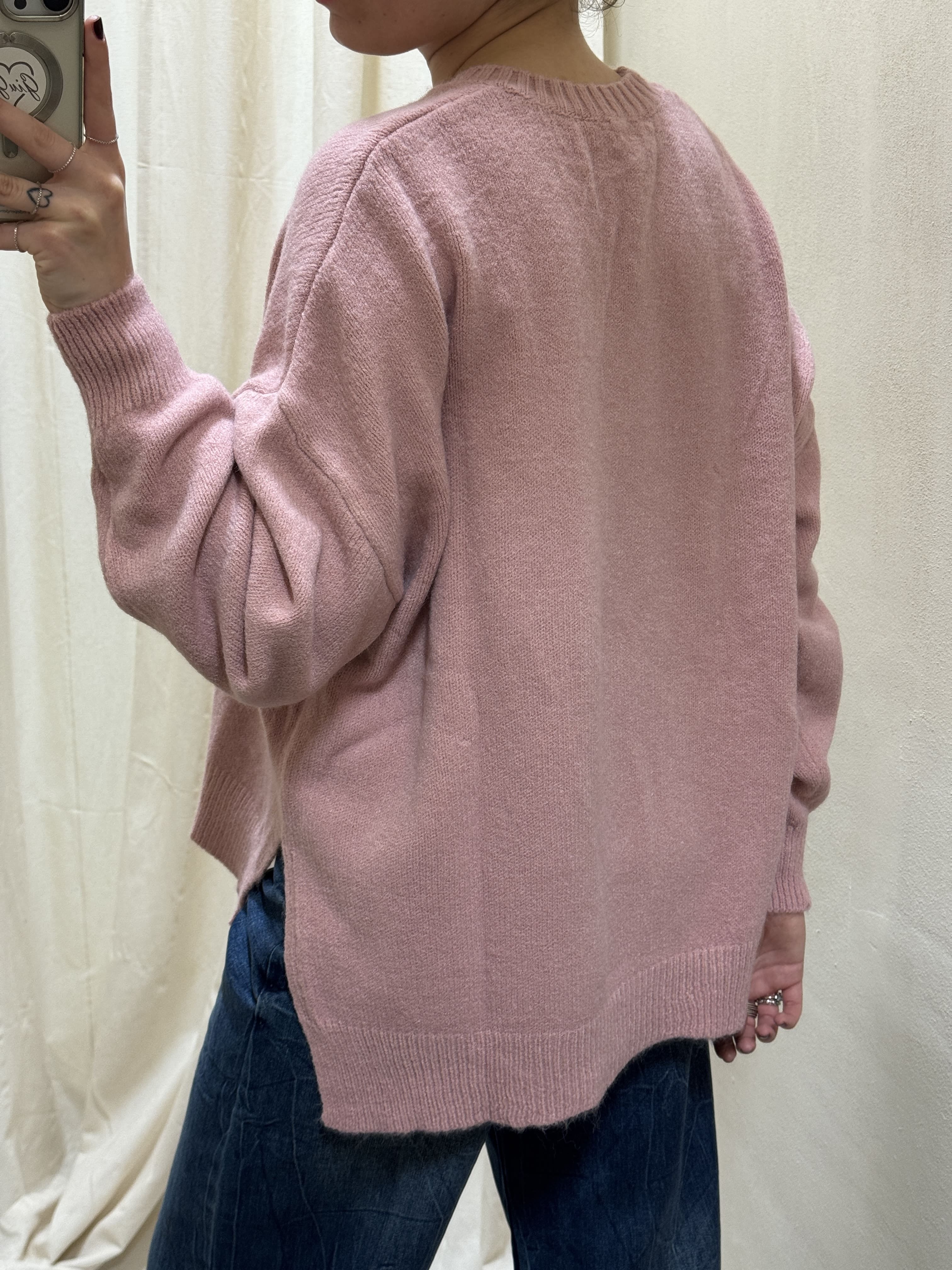 Maglione girocollo over con spacchi HaveOne