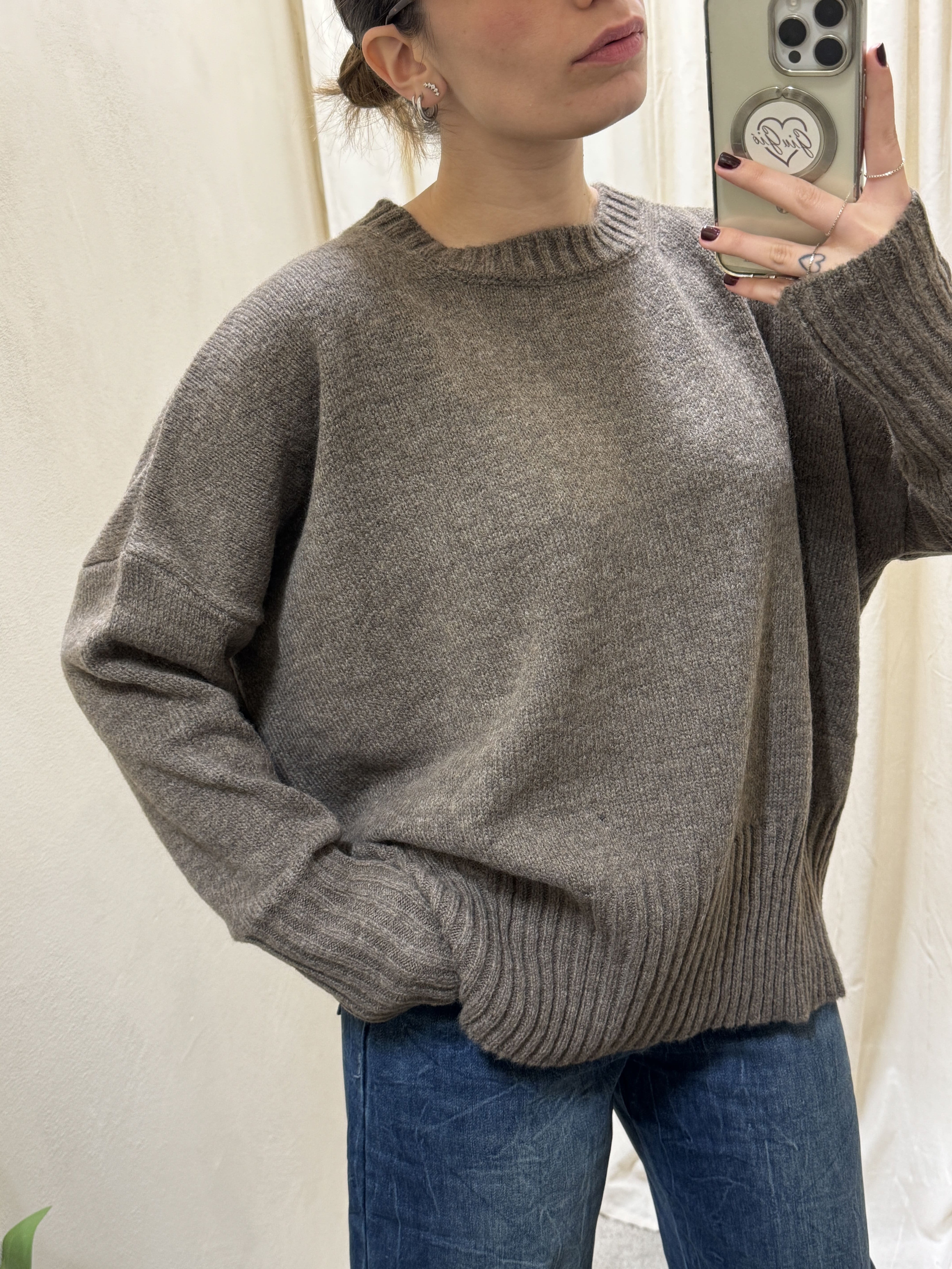 Maglione girocollo over Tensione In