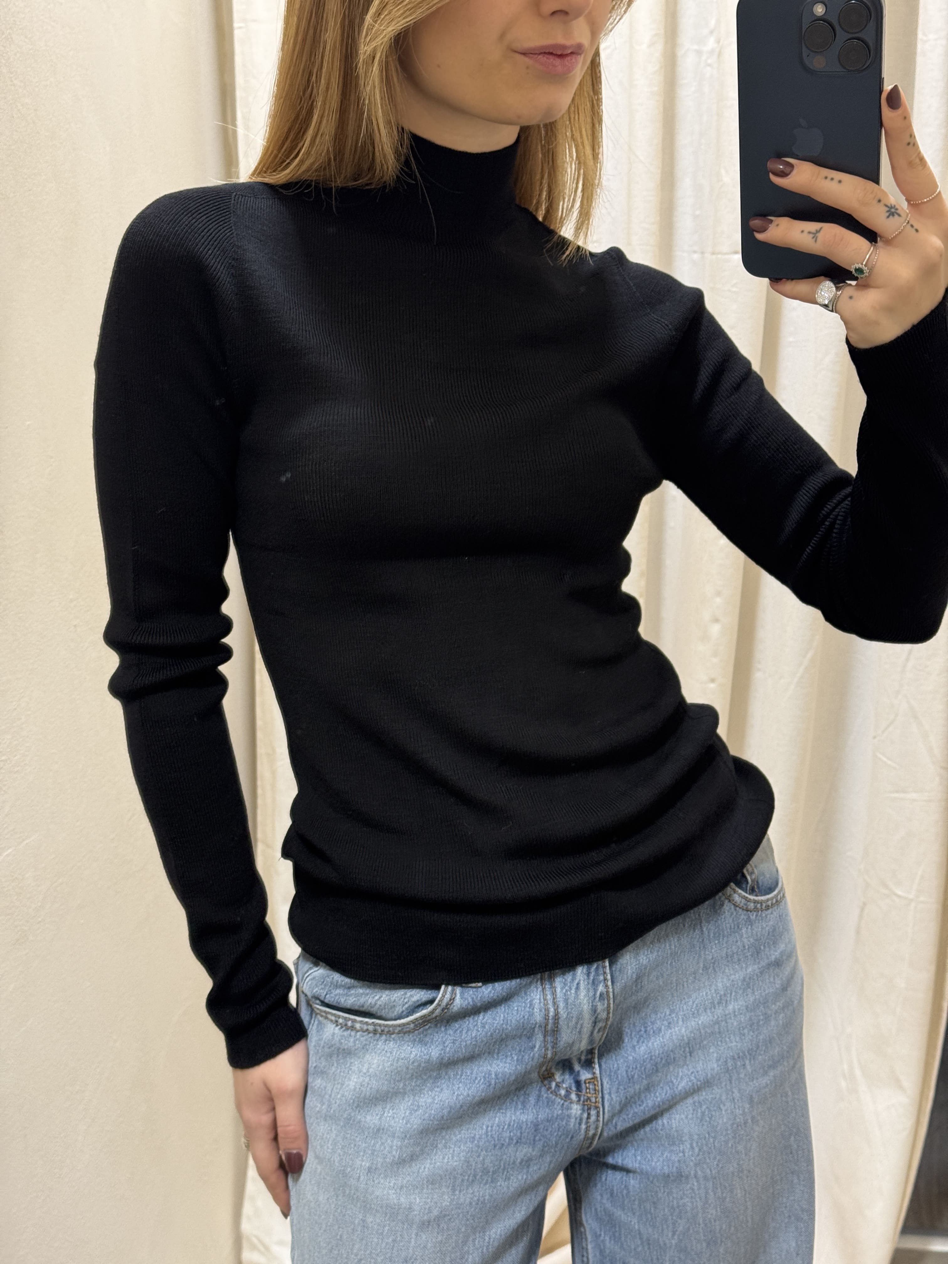 Maglia collo cratere manica lunga 100% lana merino HaveOne