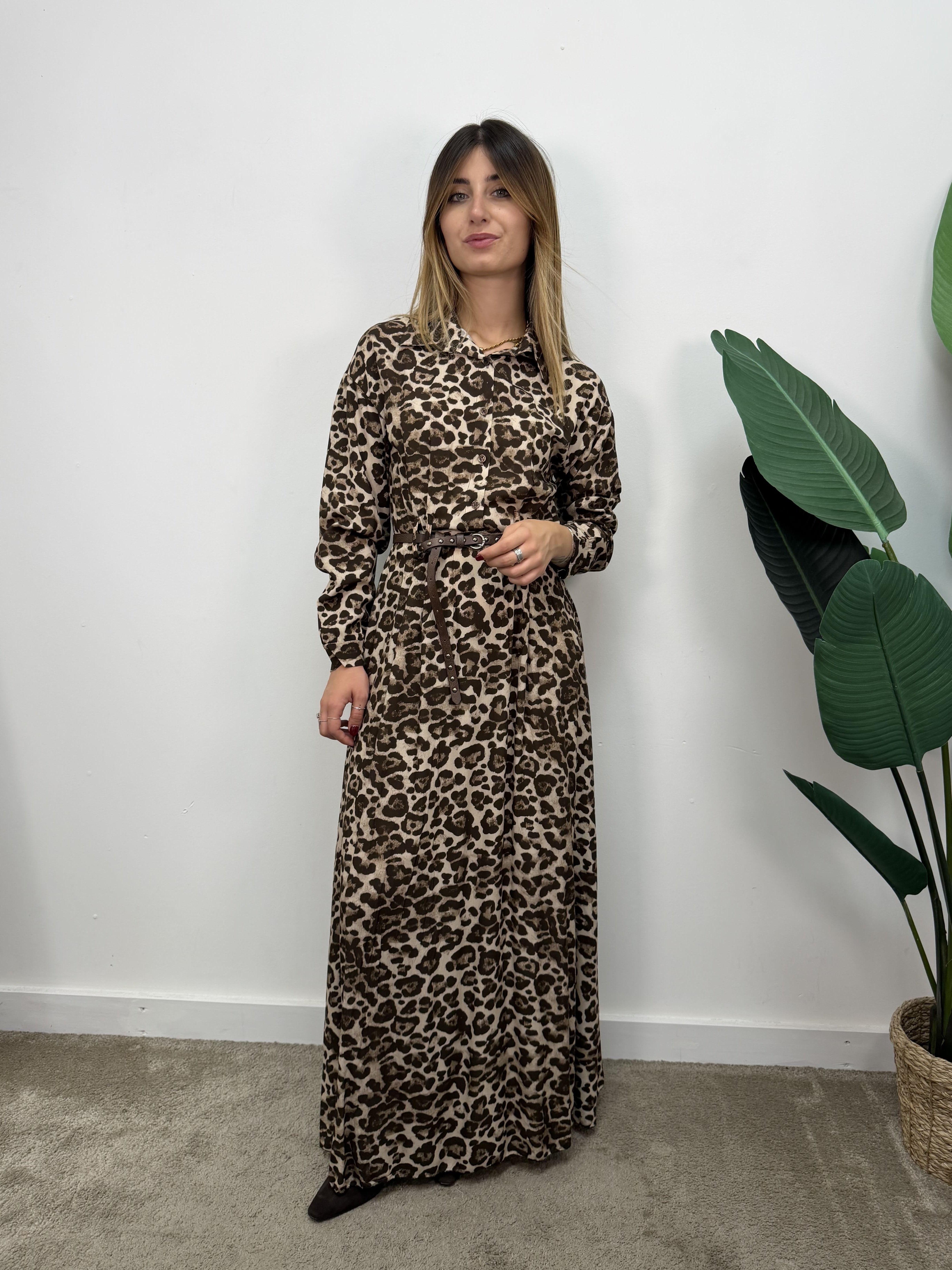 Abito lungo stampa animalier MyD