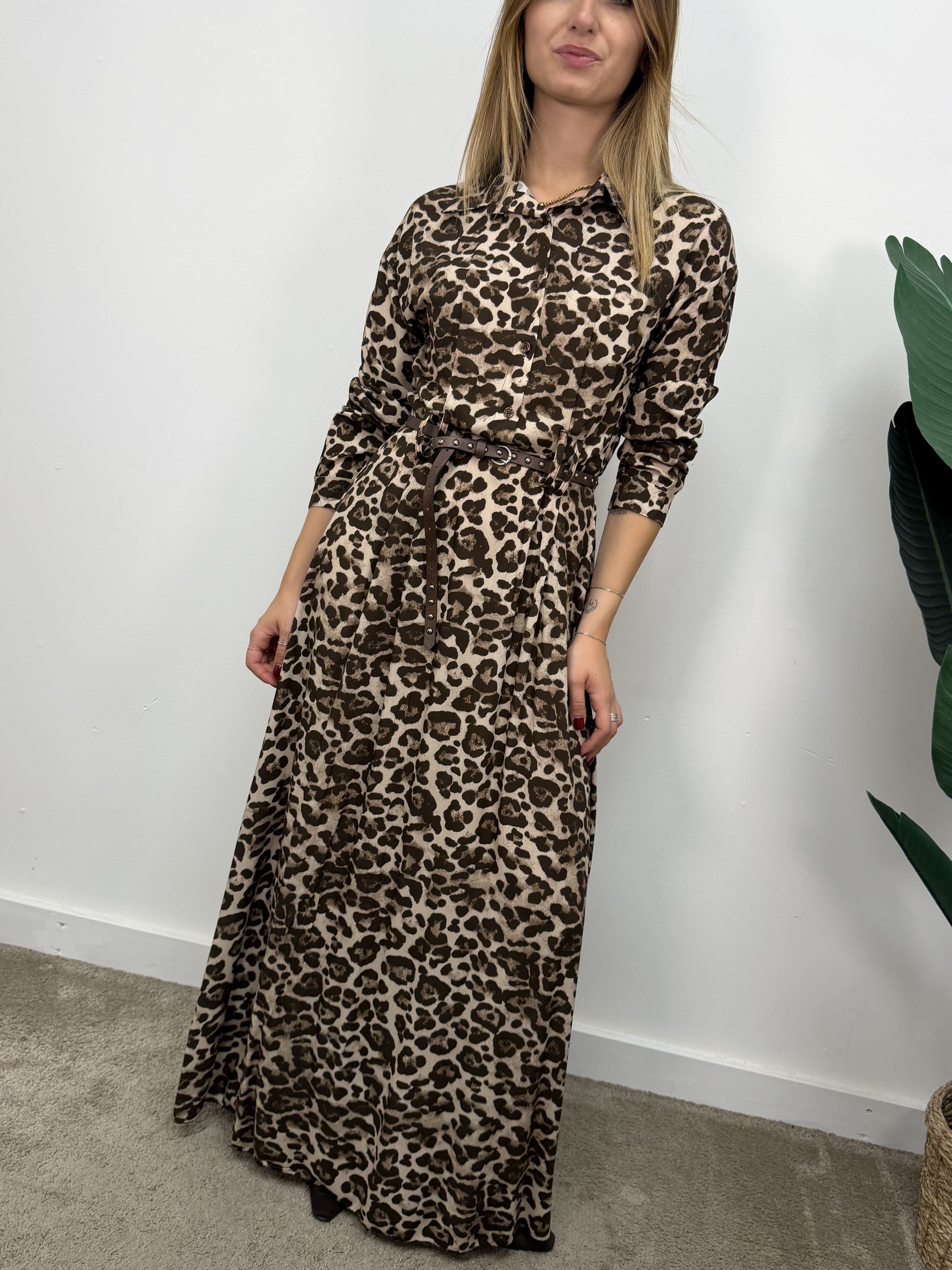 Abito lungo stampa animalier MyD
