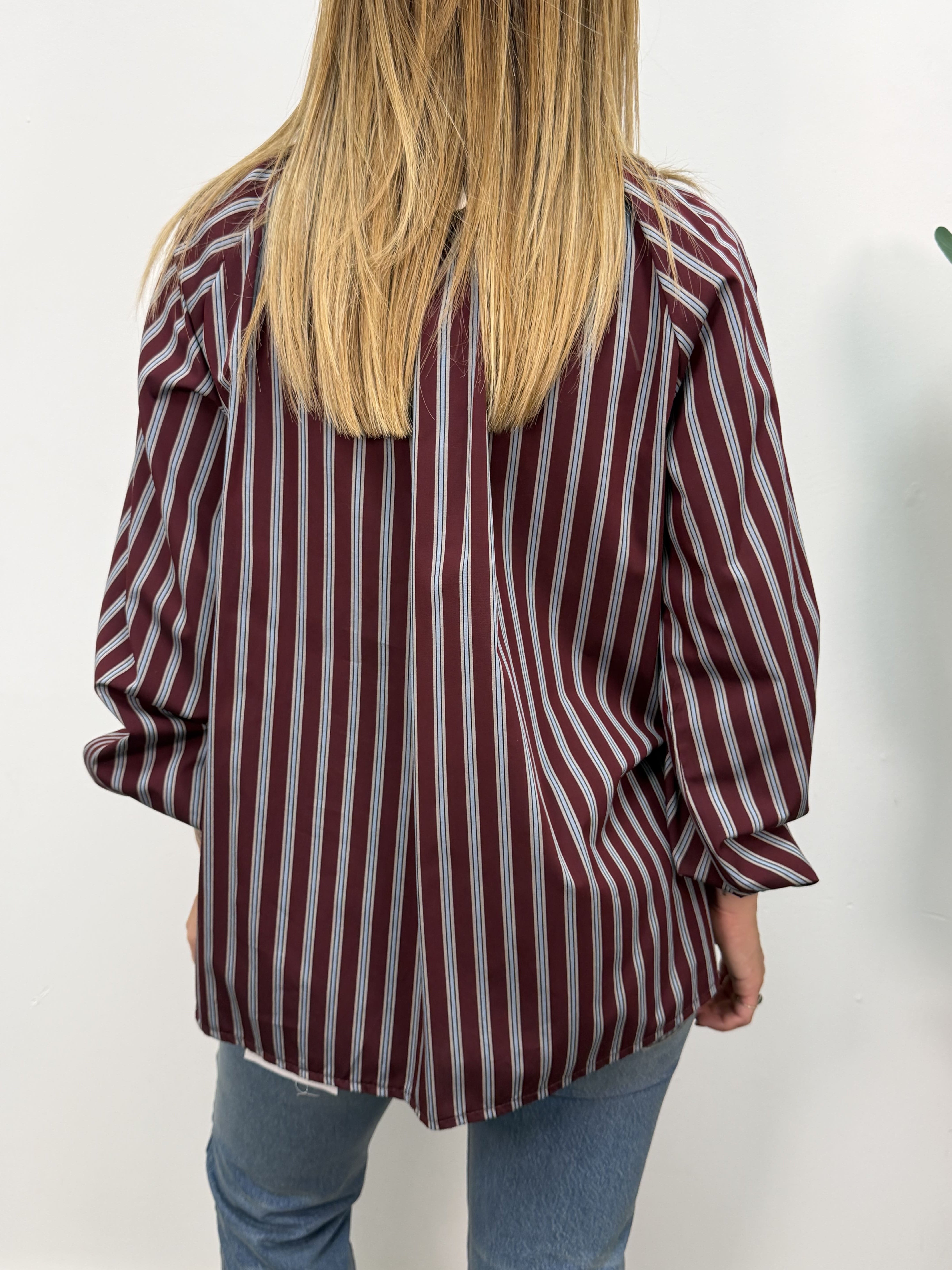 Camicia rigata in popeline con fiocco MyD