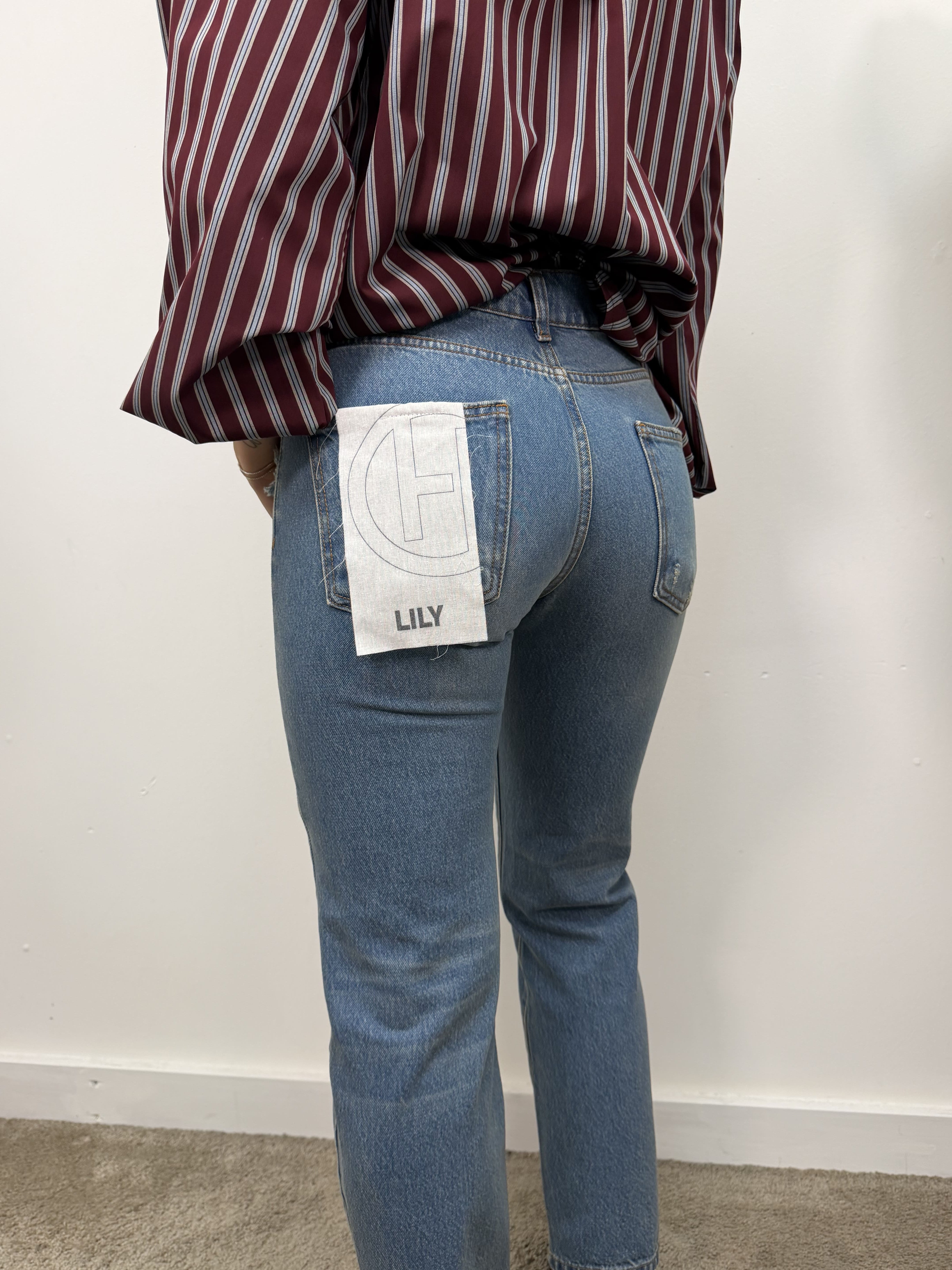 Jeans Lily sigaretta denim chiaro con rotture HaveOne