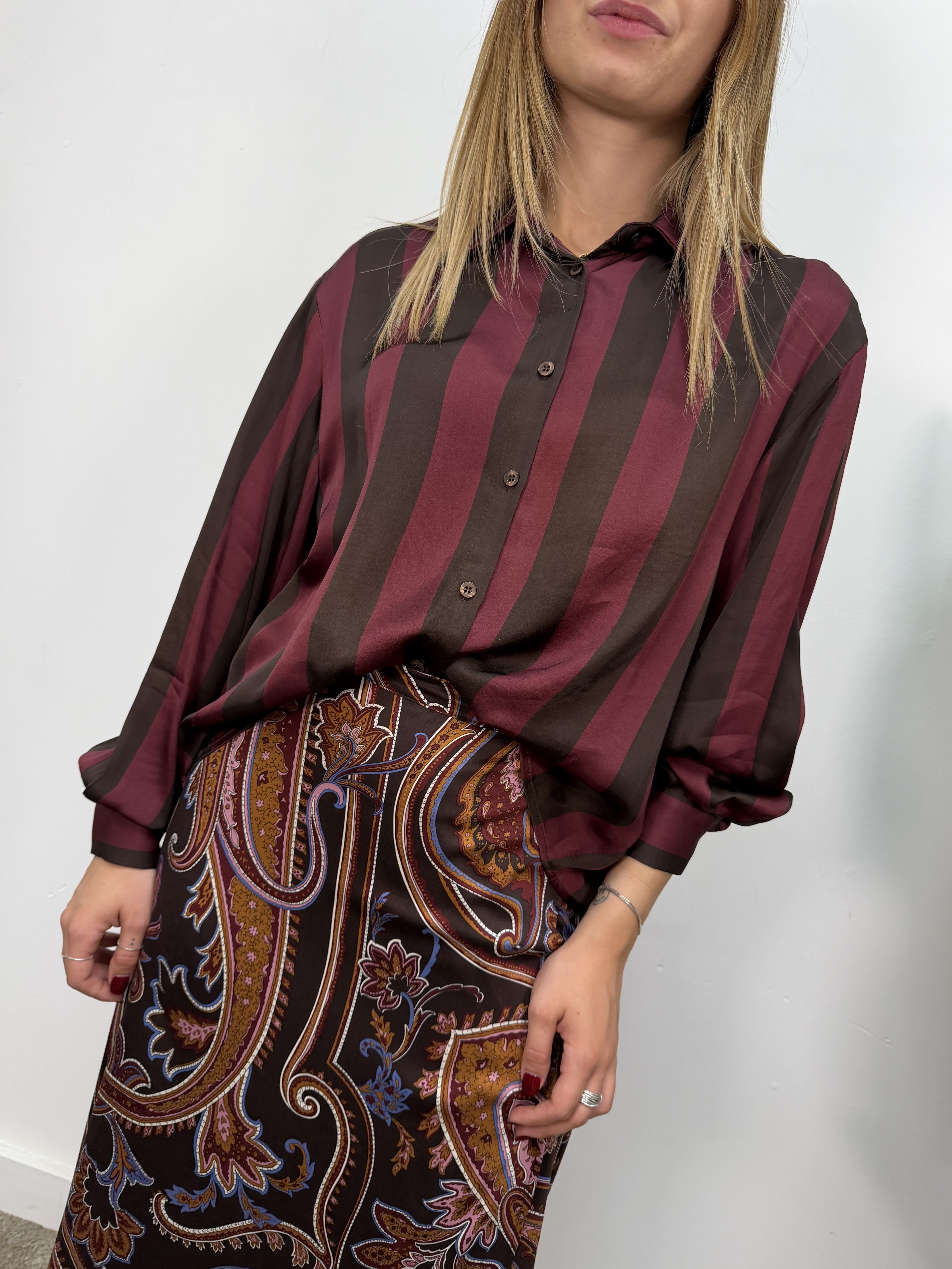 Camicia rigata in viscosa MyD