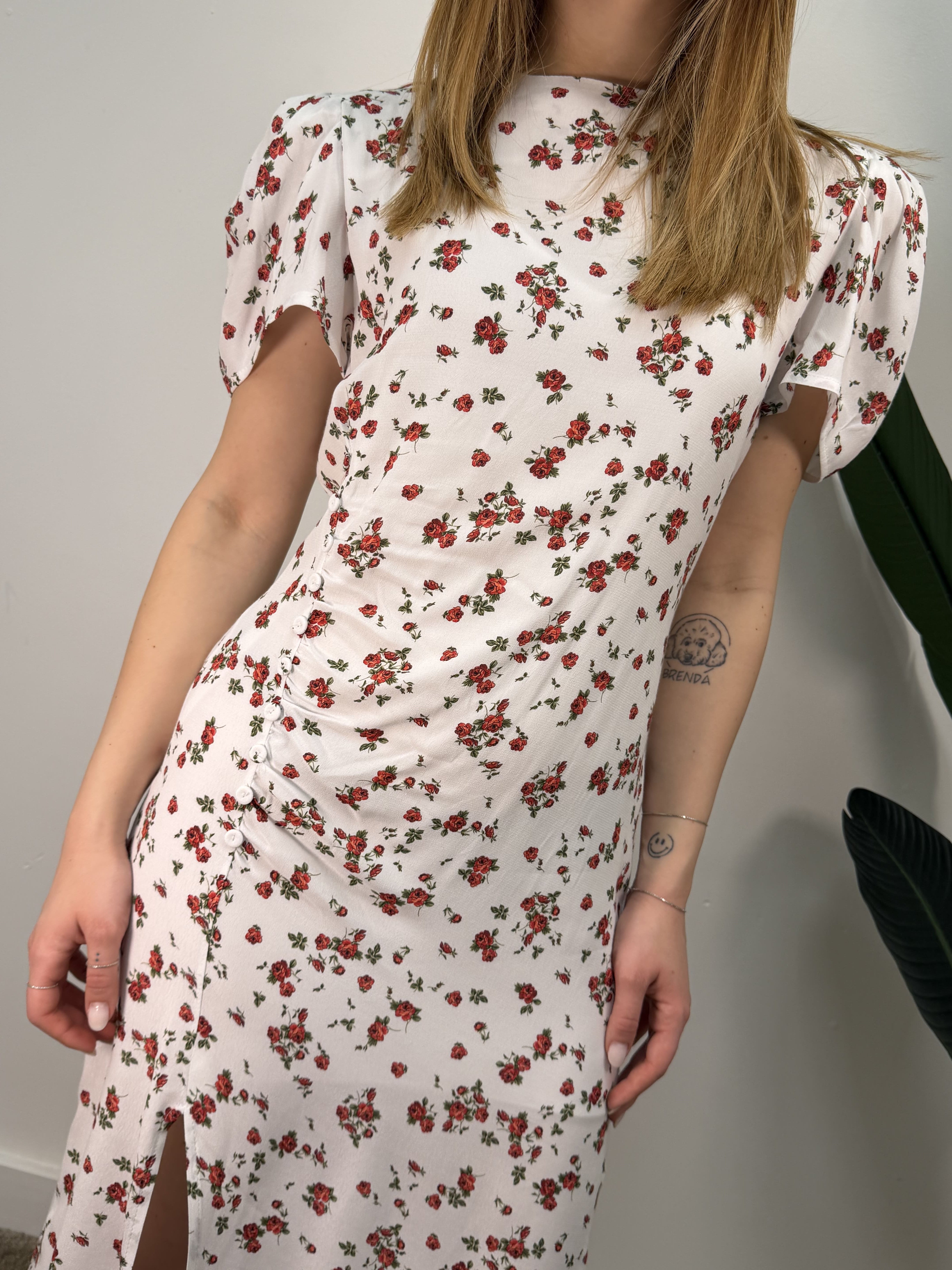 Abito svasato fantasia provenzale rossa Tensione In