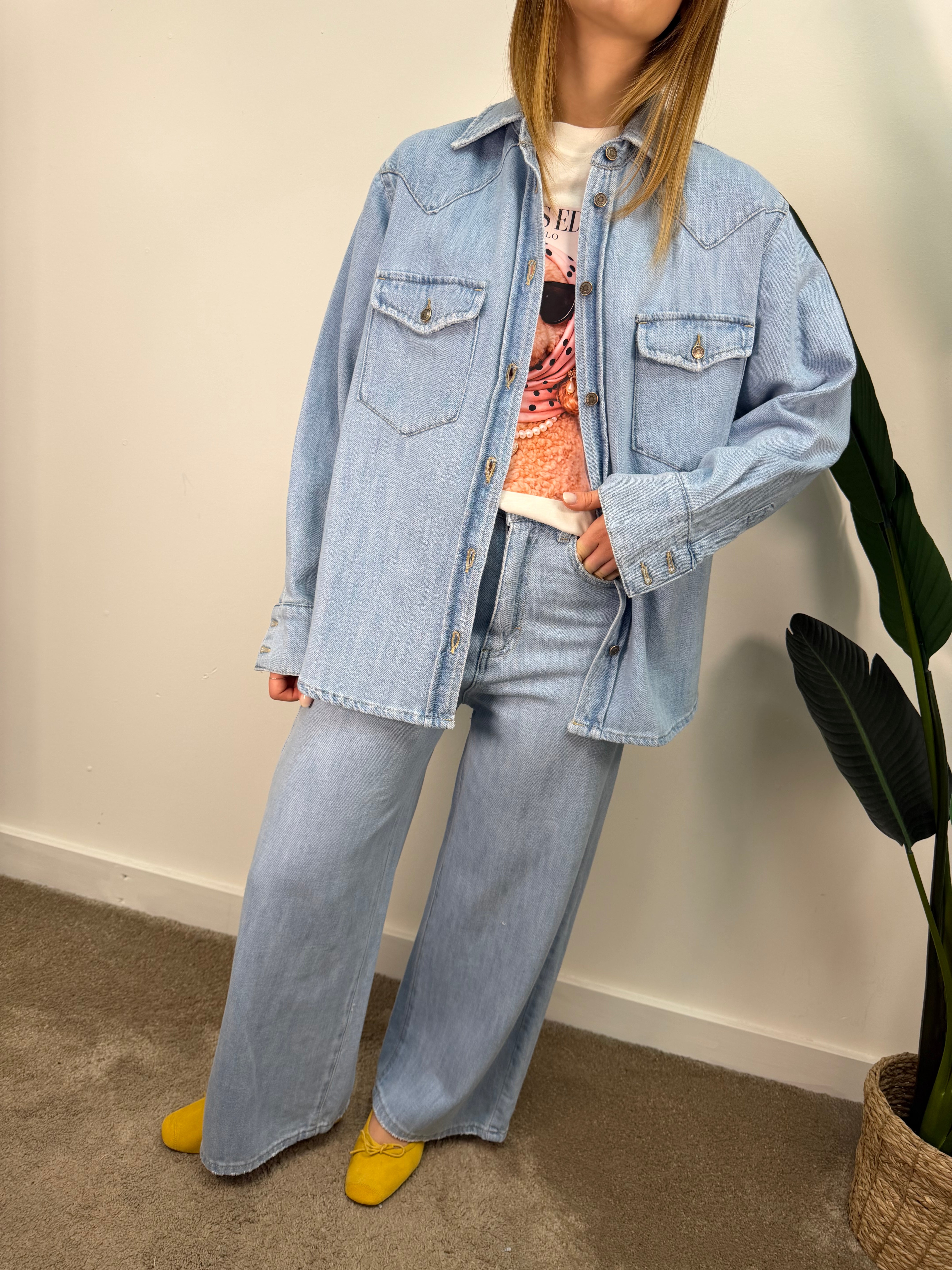 Camicia over in denim chiaro Tensione In