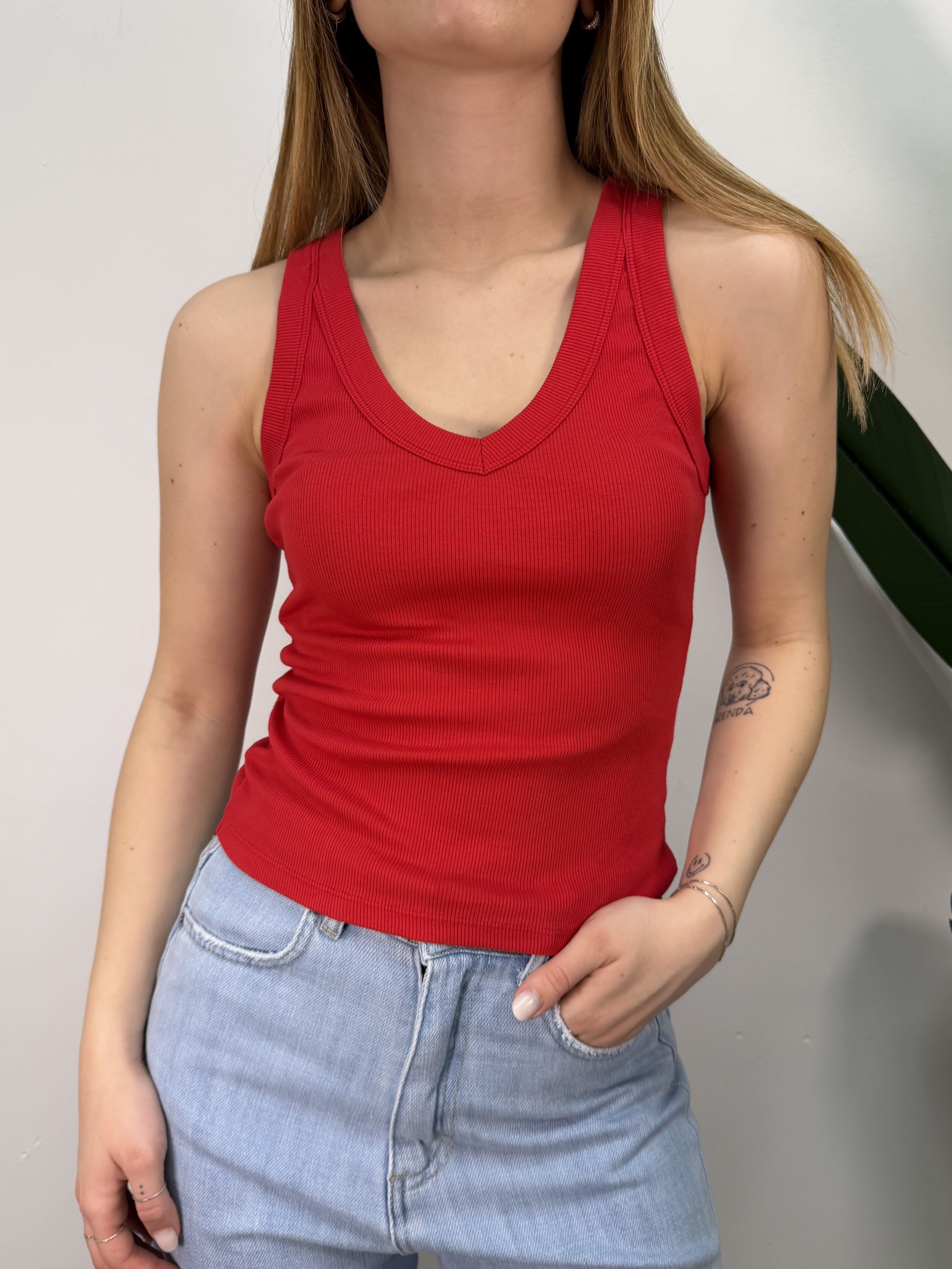 Canotta a costine in cotone VICOLO
