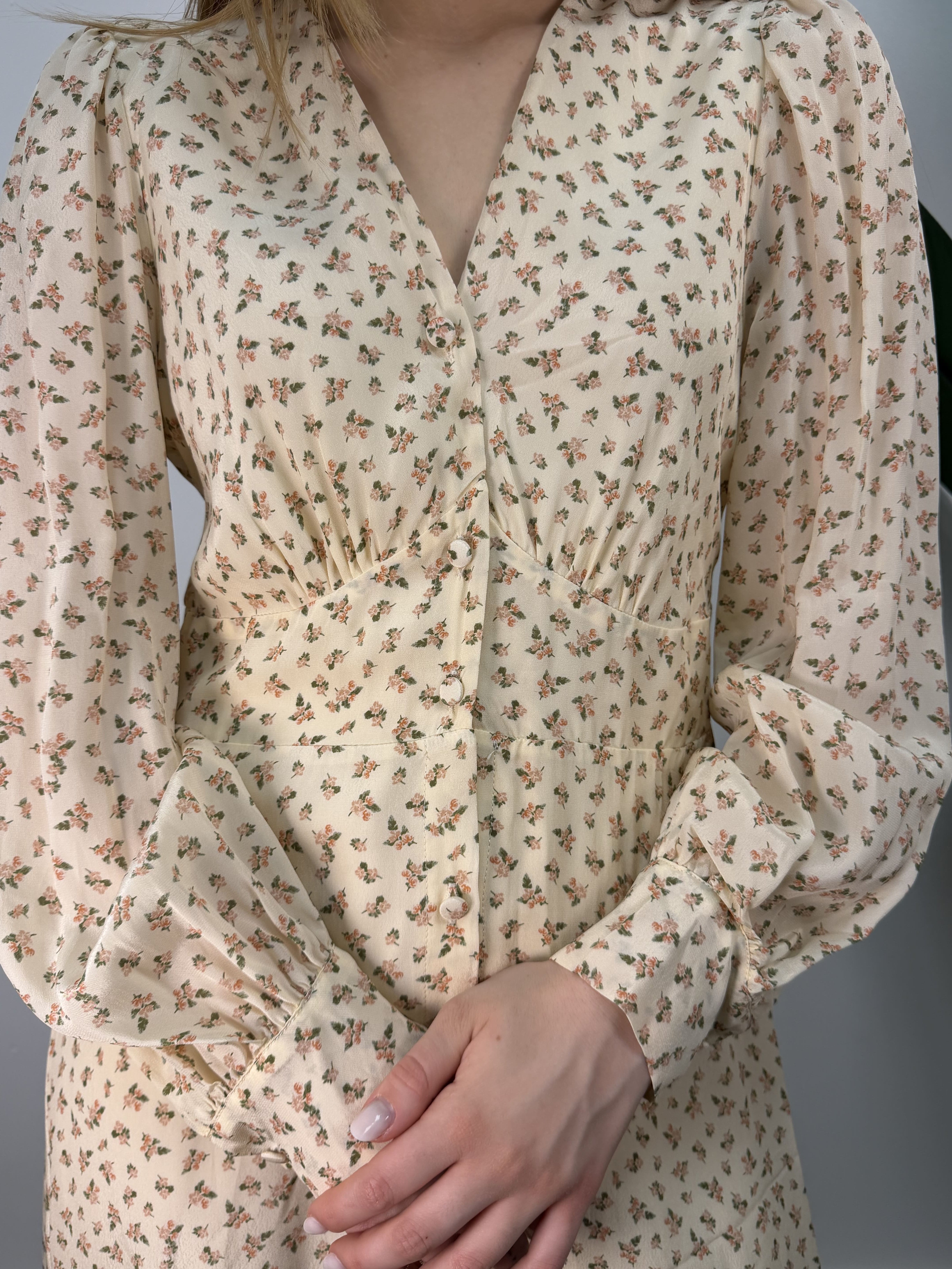 Abito lungo in viscosa stampa provenzale Tensione In