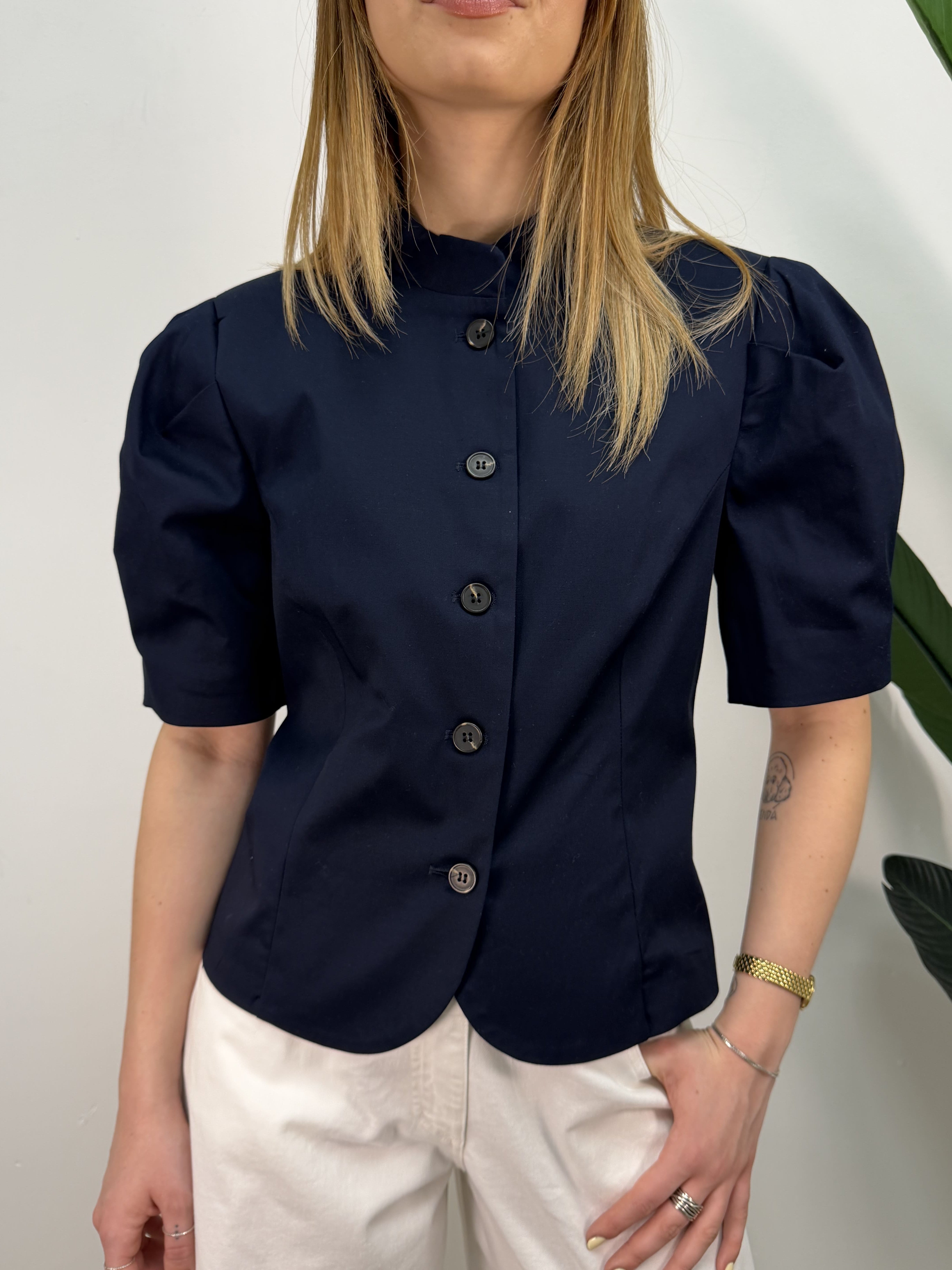 Giacca in cotone mezza manica a palloncino Tensione In