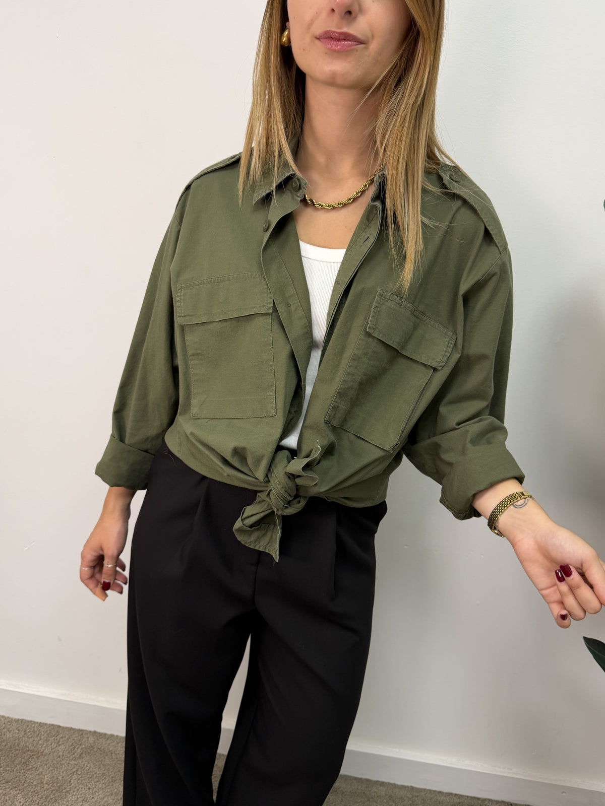 Camicia vintage con applicazione sul retro Susy Mix