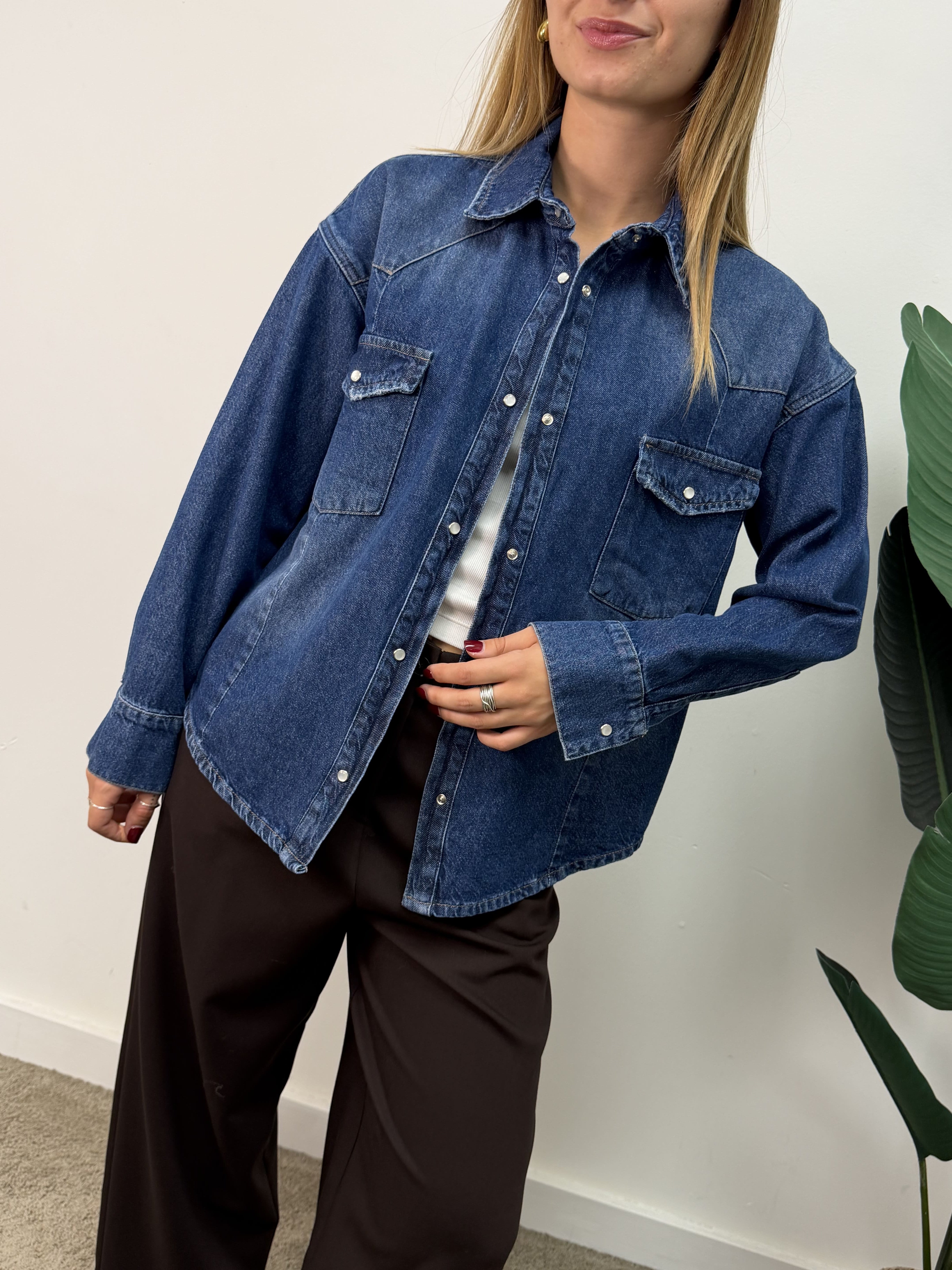 Camicia in denim taglio dritto Tensione In