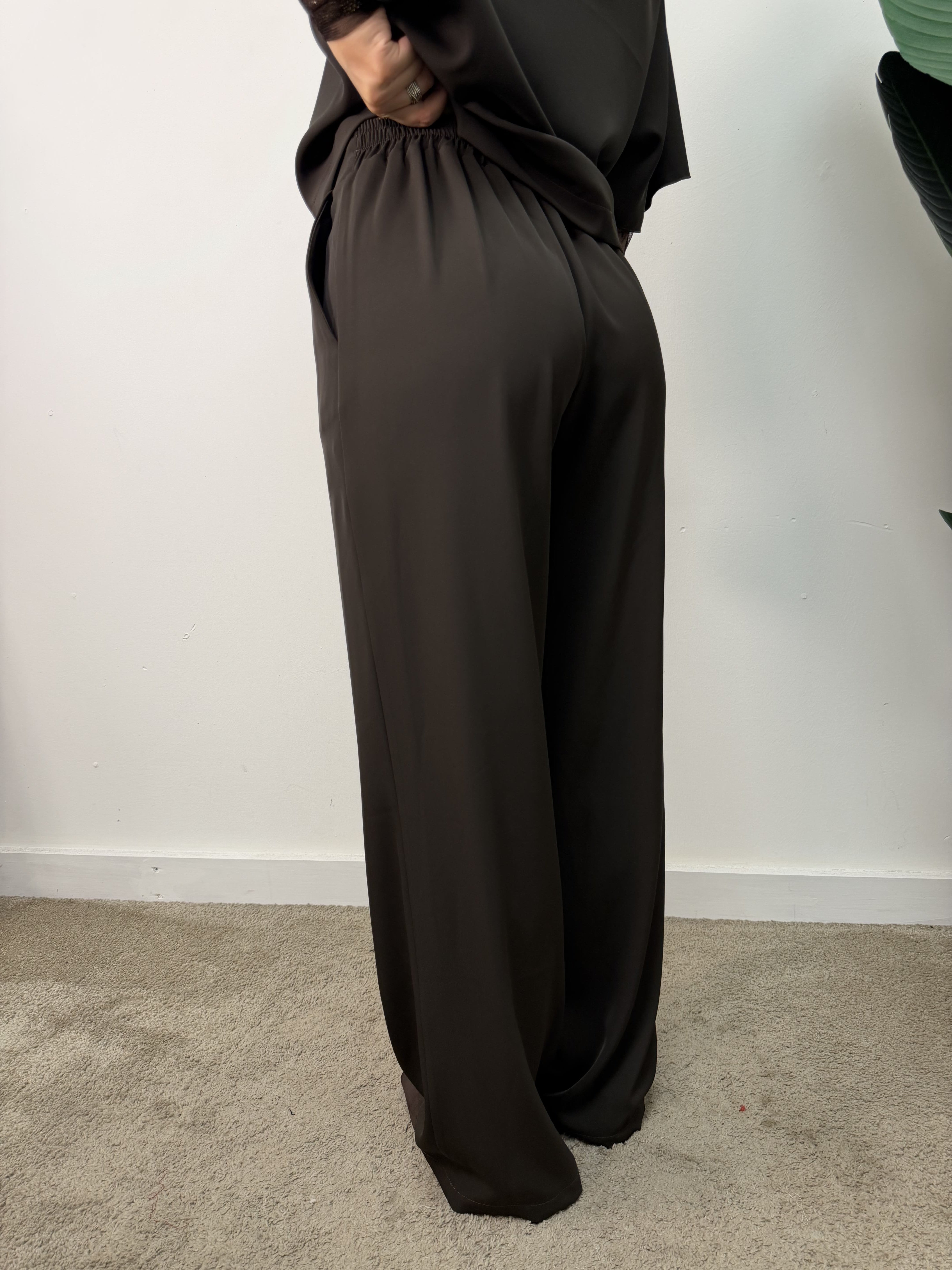 Coord-set maglia manica pizzo+pantalone fluido Susy Mix