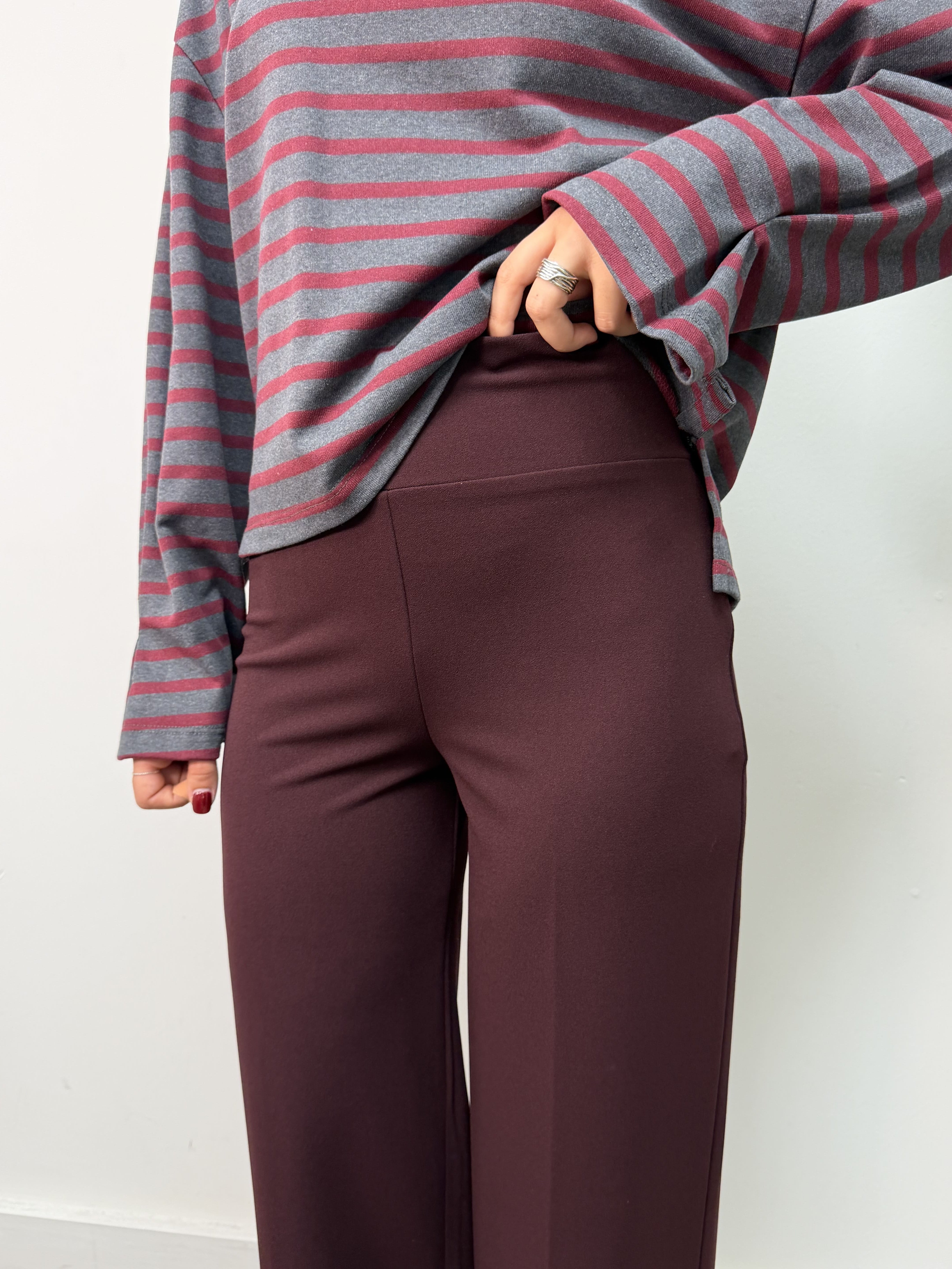 Pantalone in crêpe vita alta Susy Mix
