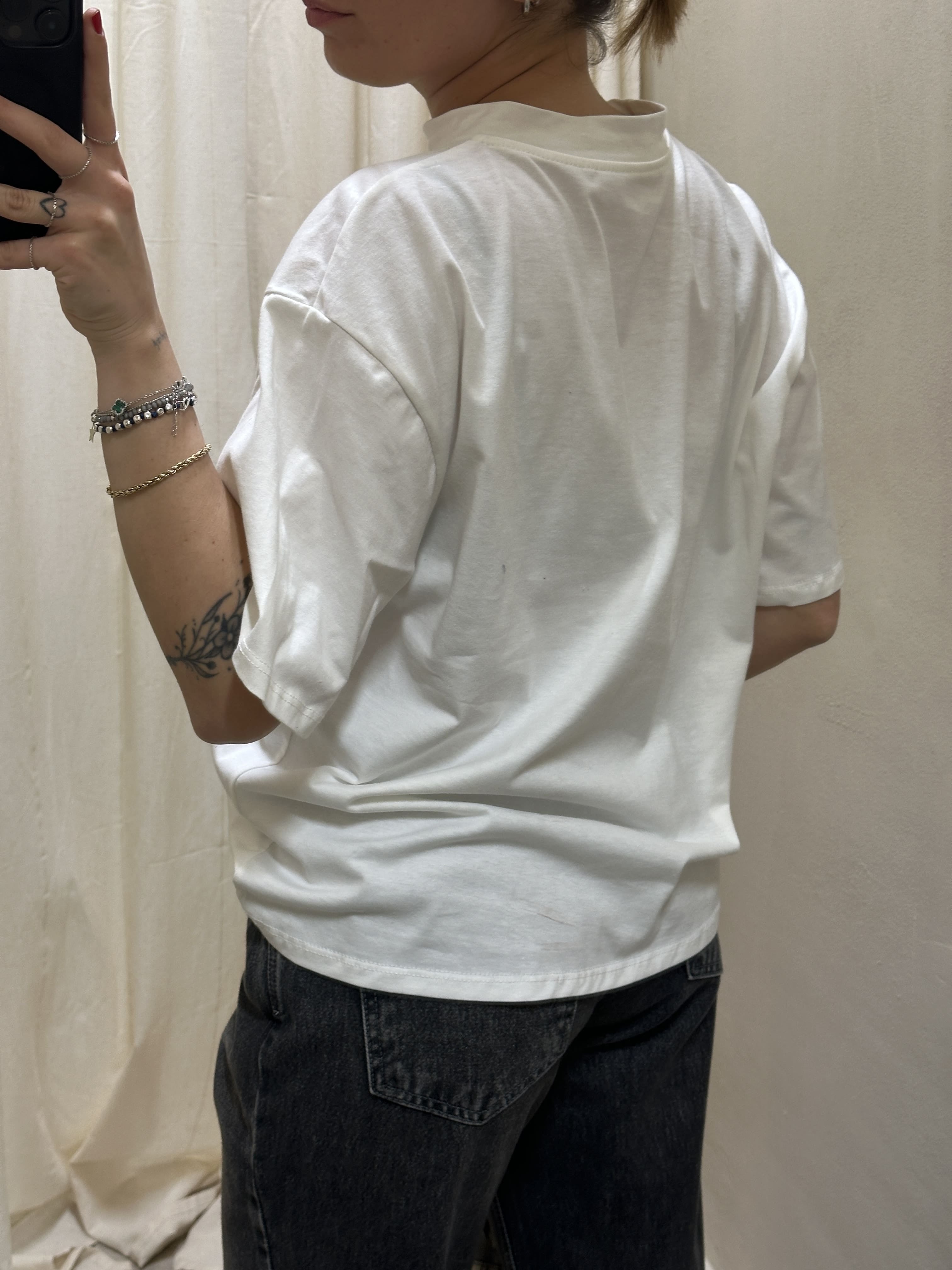 Camicia in flanella stampa check + t-shirt con stampa Tensione In