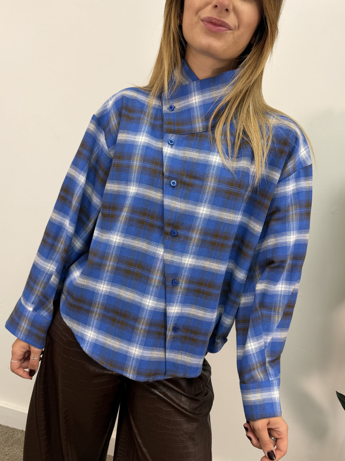 Camicia check abbottonatura laterale HaveOne