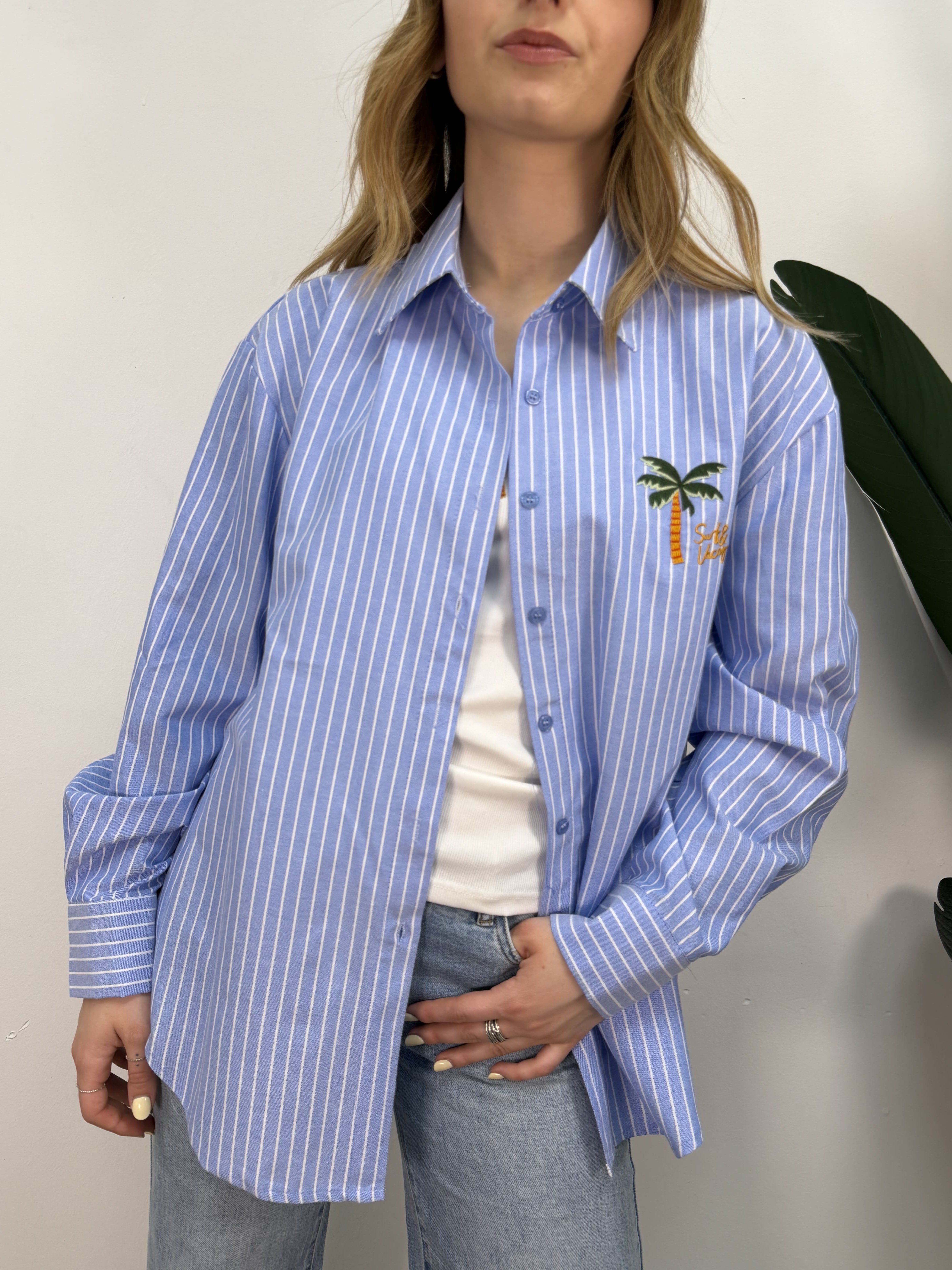 Camicia bacchettata con ricamo + canotta ricamo Susy Mix