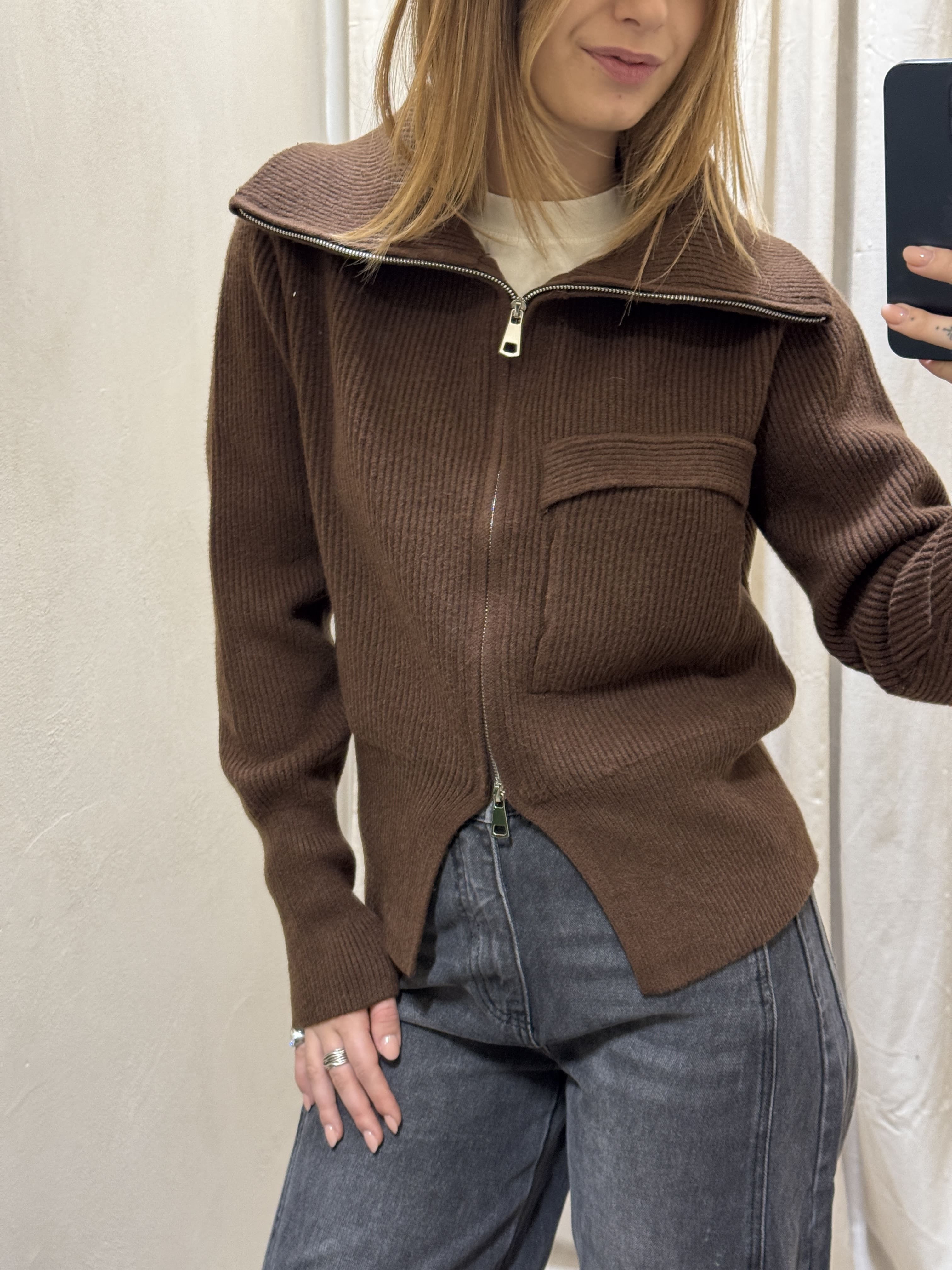 Maglione collo alto con zip Susy Mix