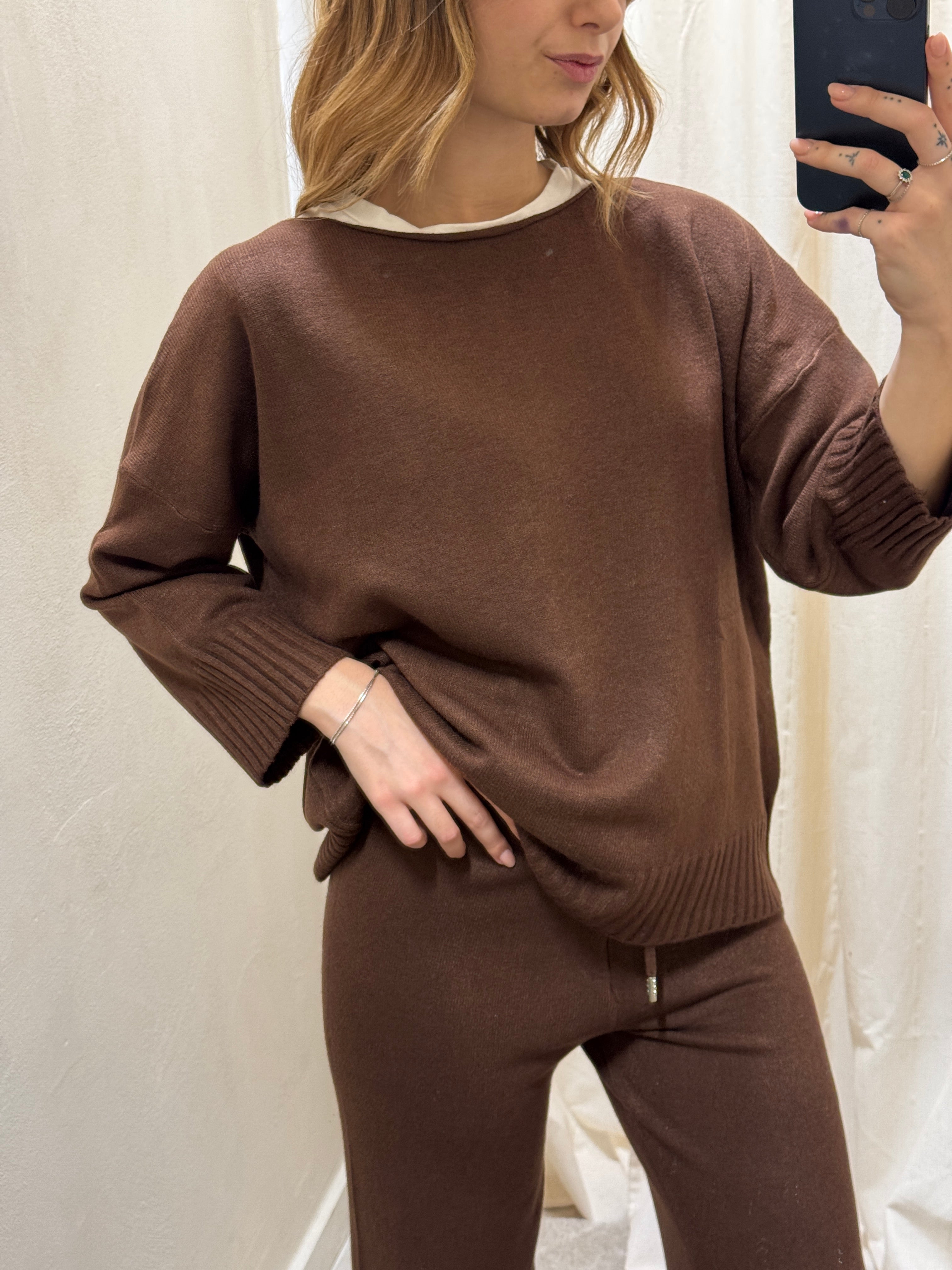 Coordinato maglia e pantalone in viscosa Susy Mix