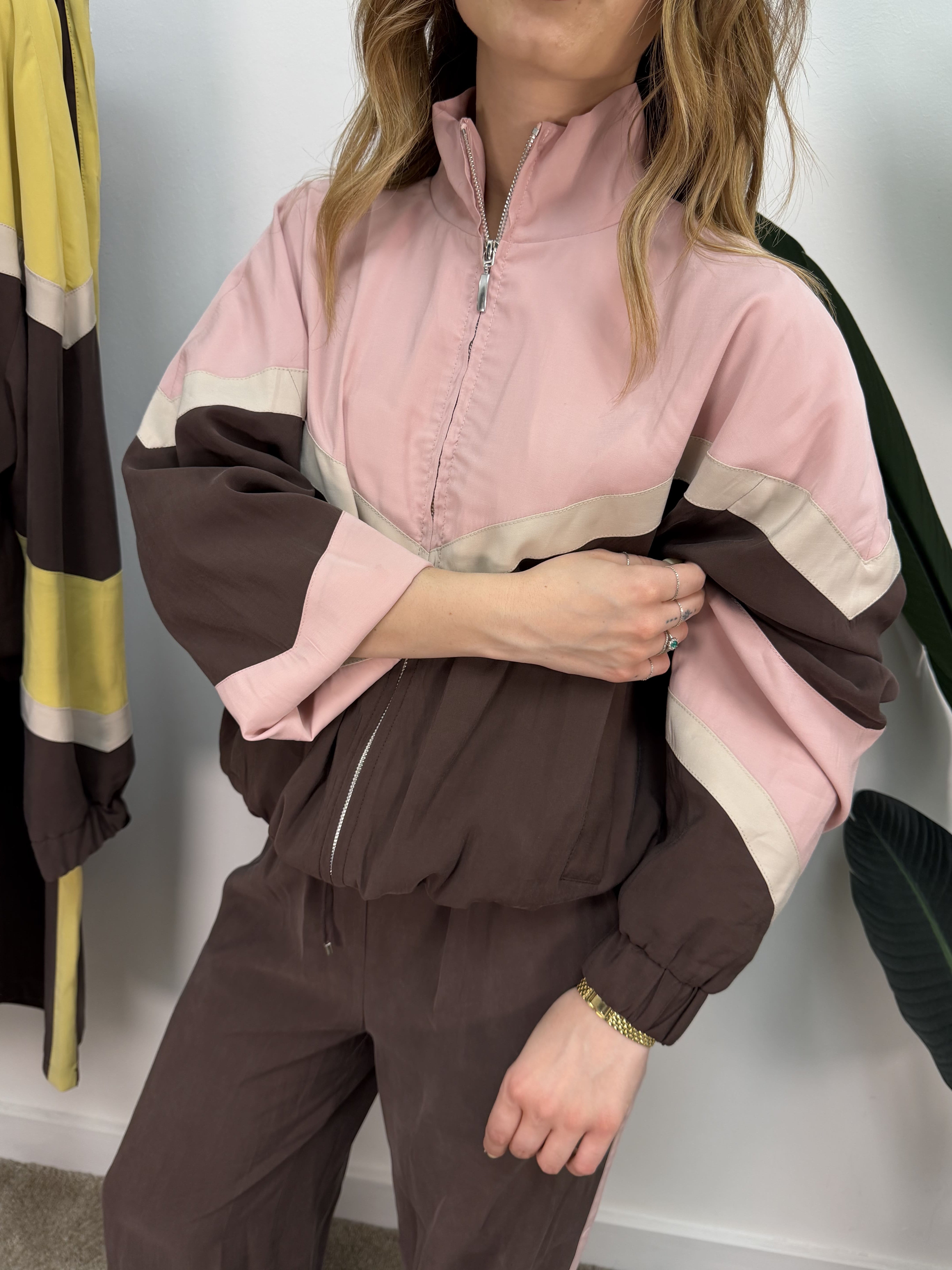 Bomber mezzo collo con zip in cupro Tensione In