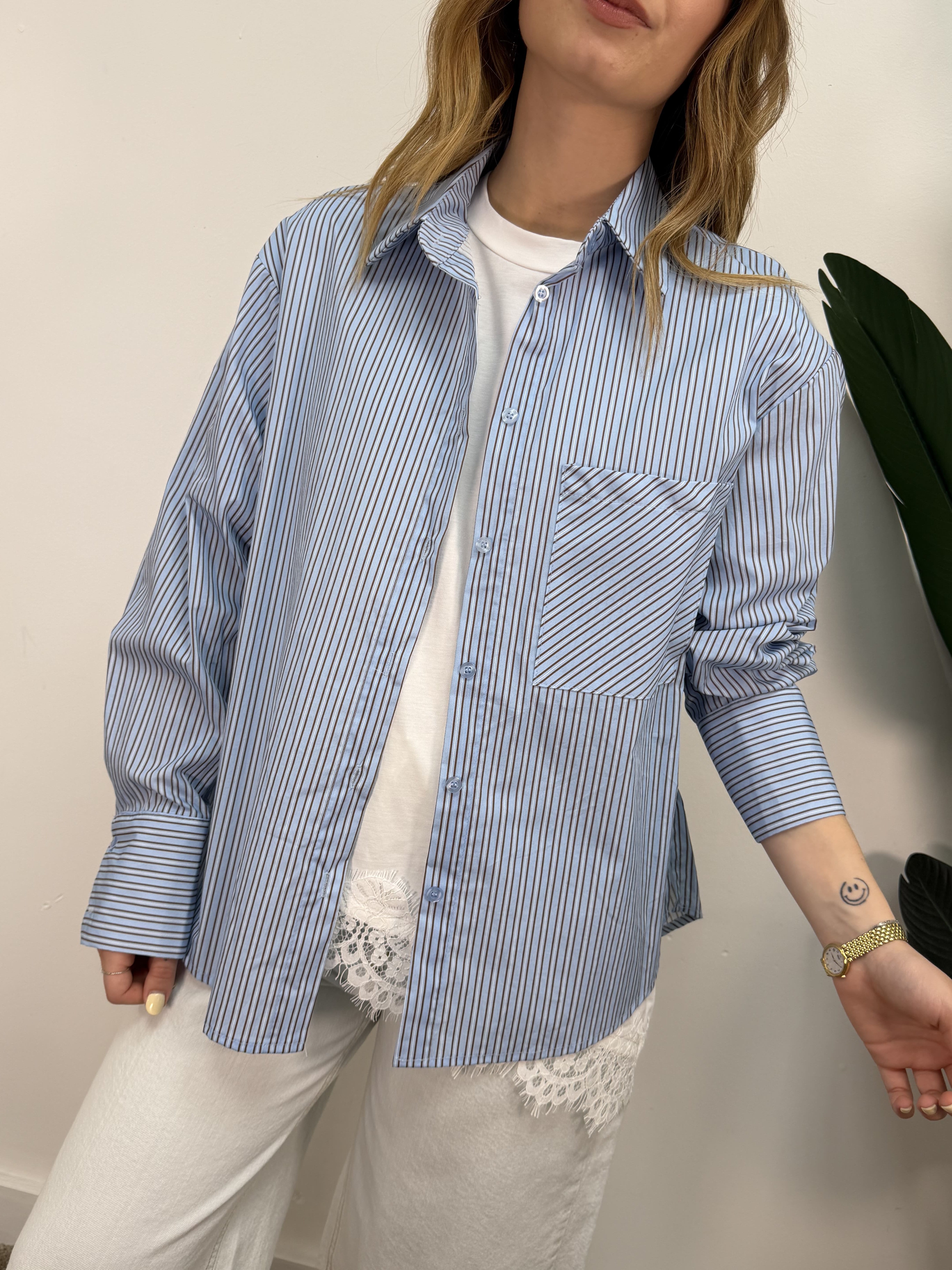 Camicia over bacchettata con taschino HaveOne