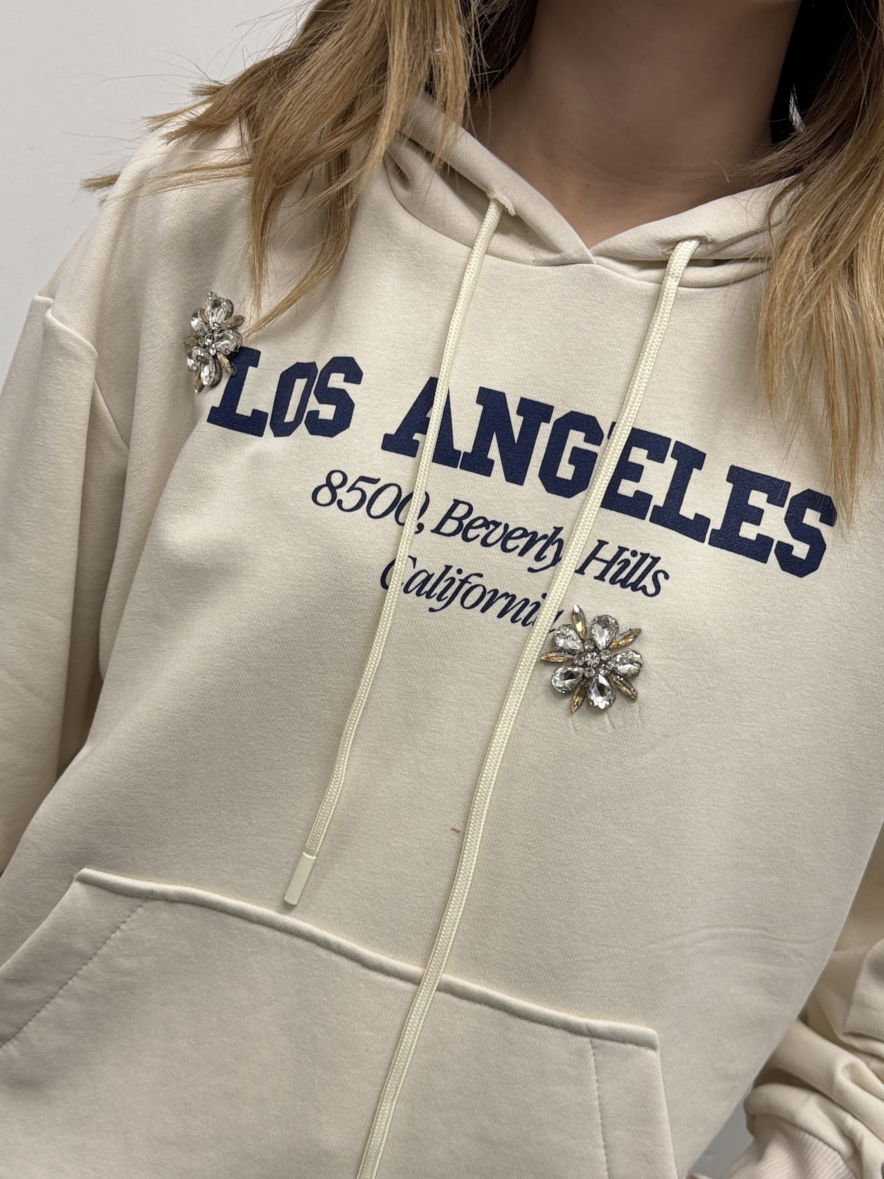 Felpa over "Los Angeles" con cappuccio Susy Mix