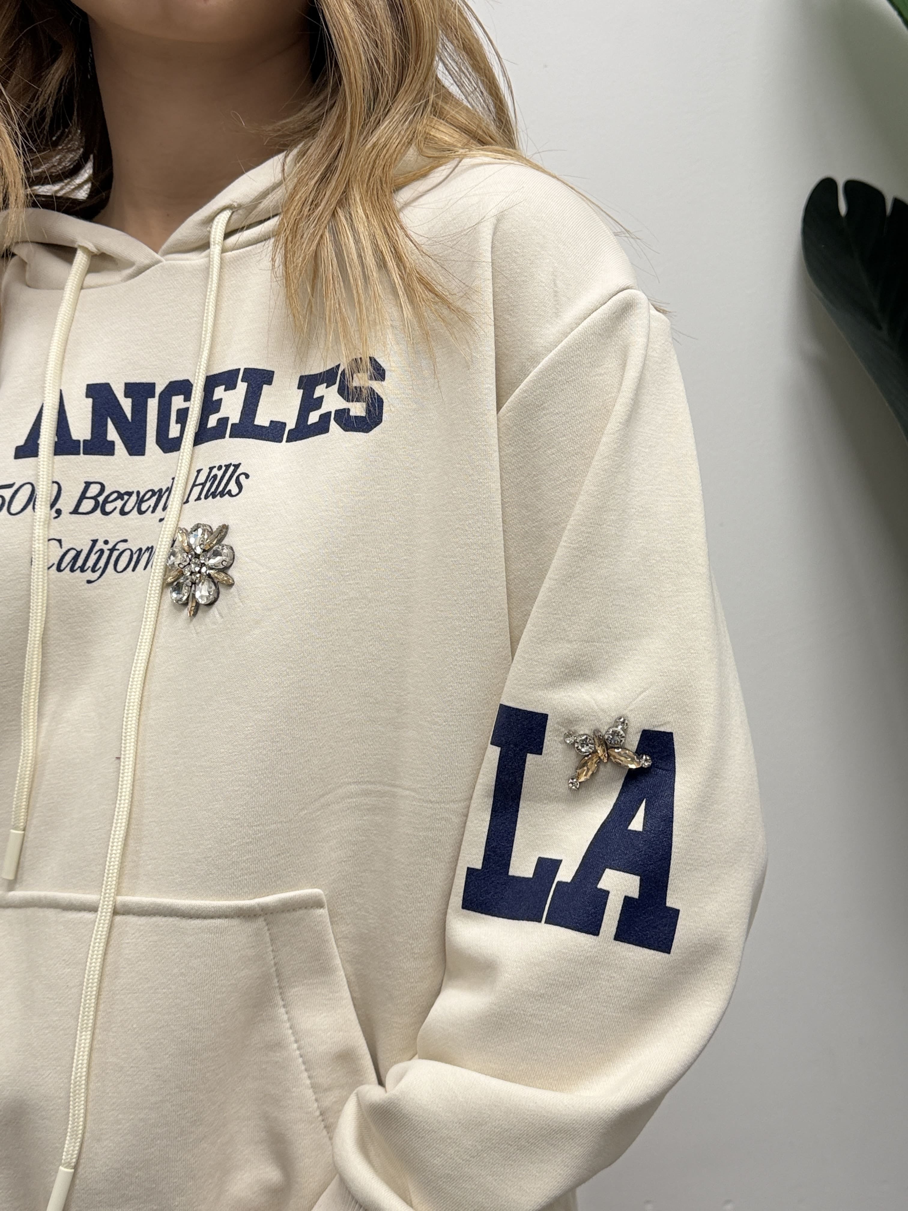 Felpa over "Los Angeles" con cappuccio Susy Mix