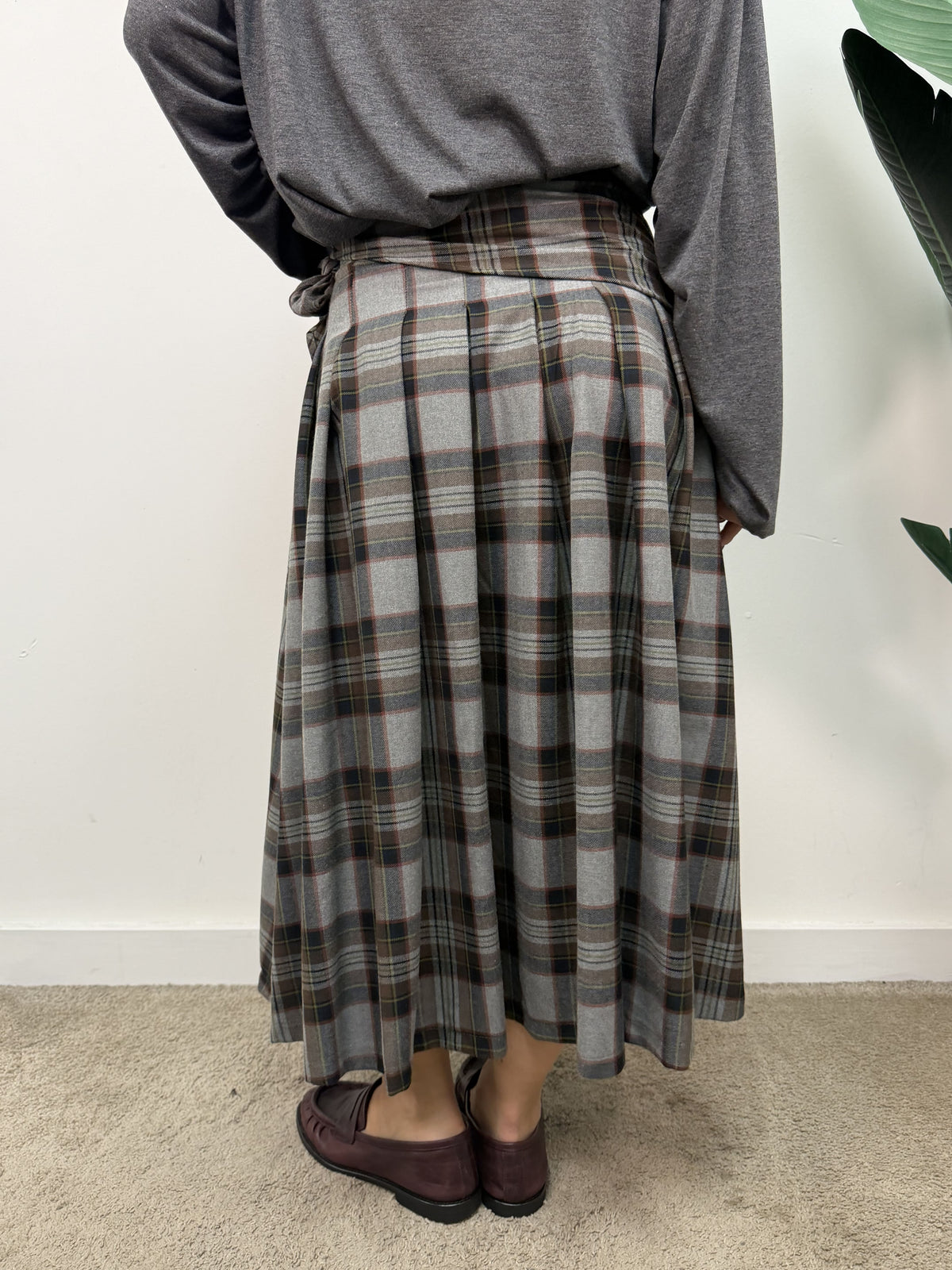 Gonna tartan in flanella a pieghe Dixie