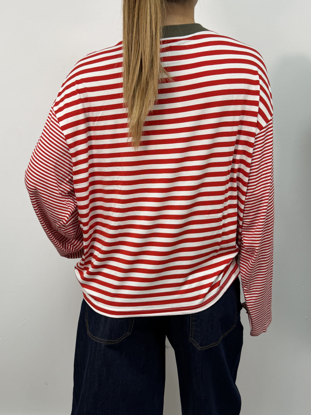T-Shirt rigata manica campana HaveOne