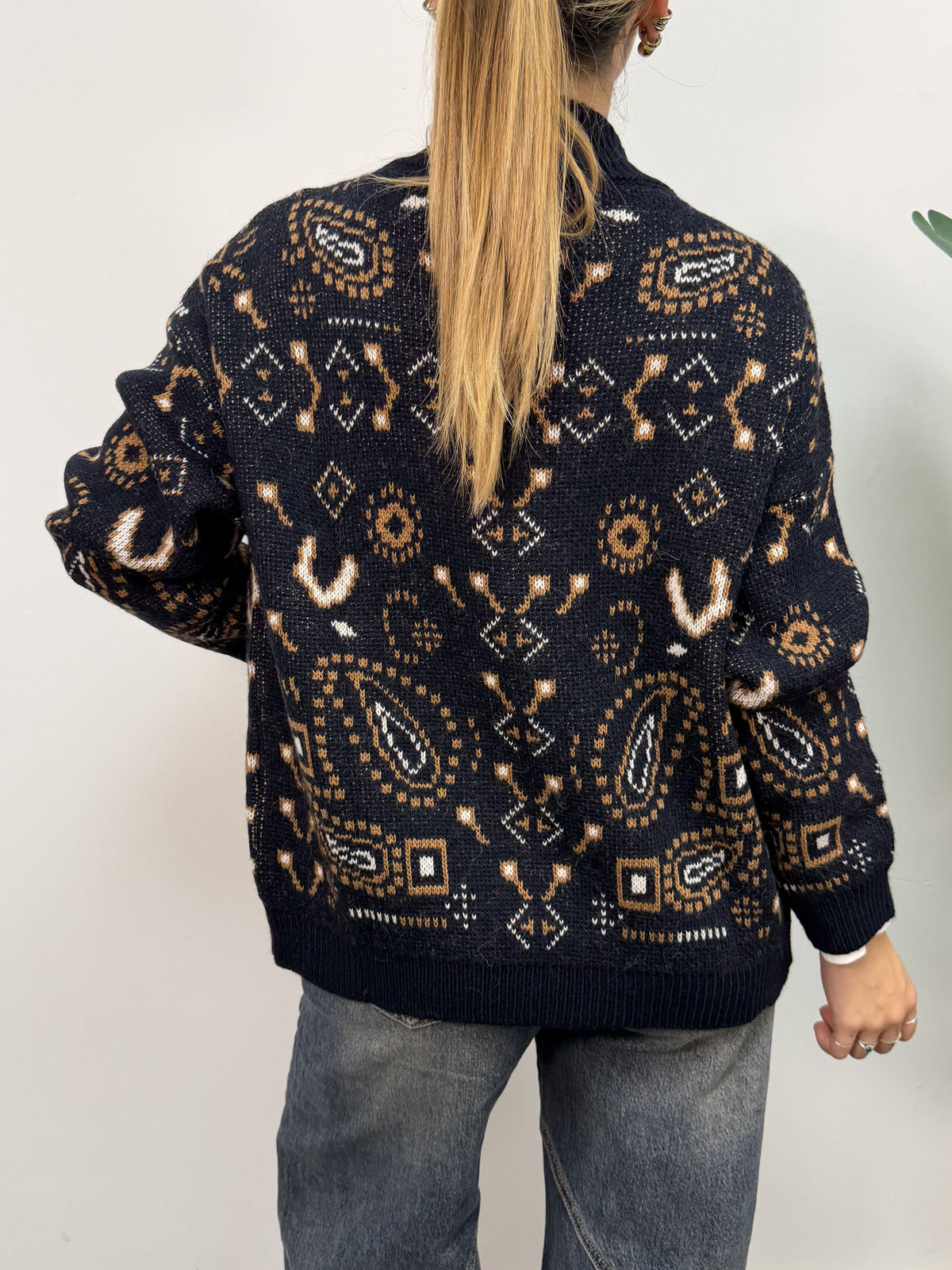 Cardigan zip stampa bandana MyD