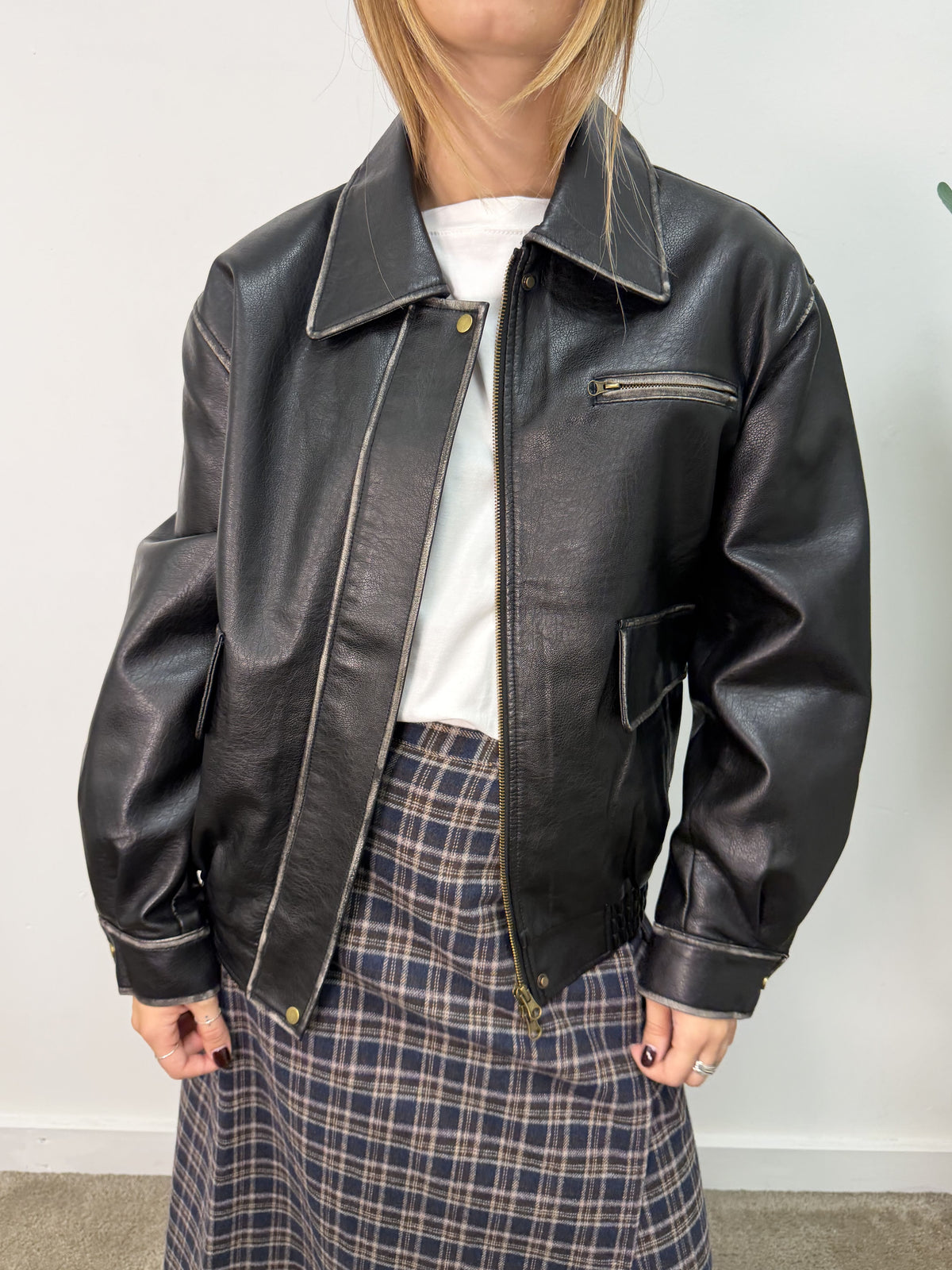 Bomber ecopelle vintage MyD