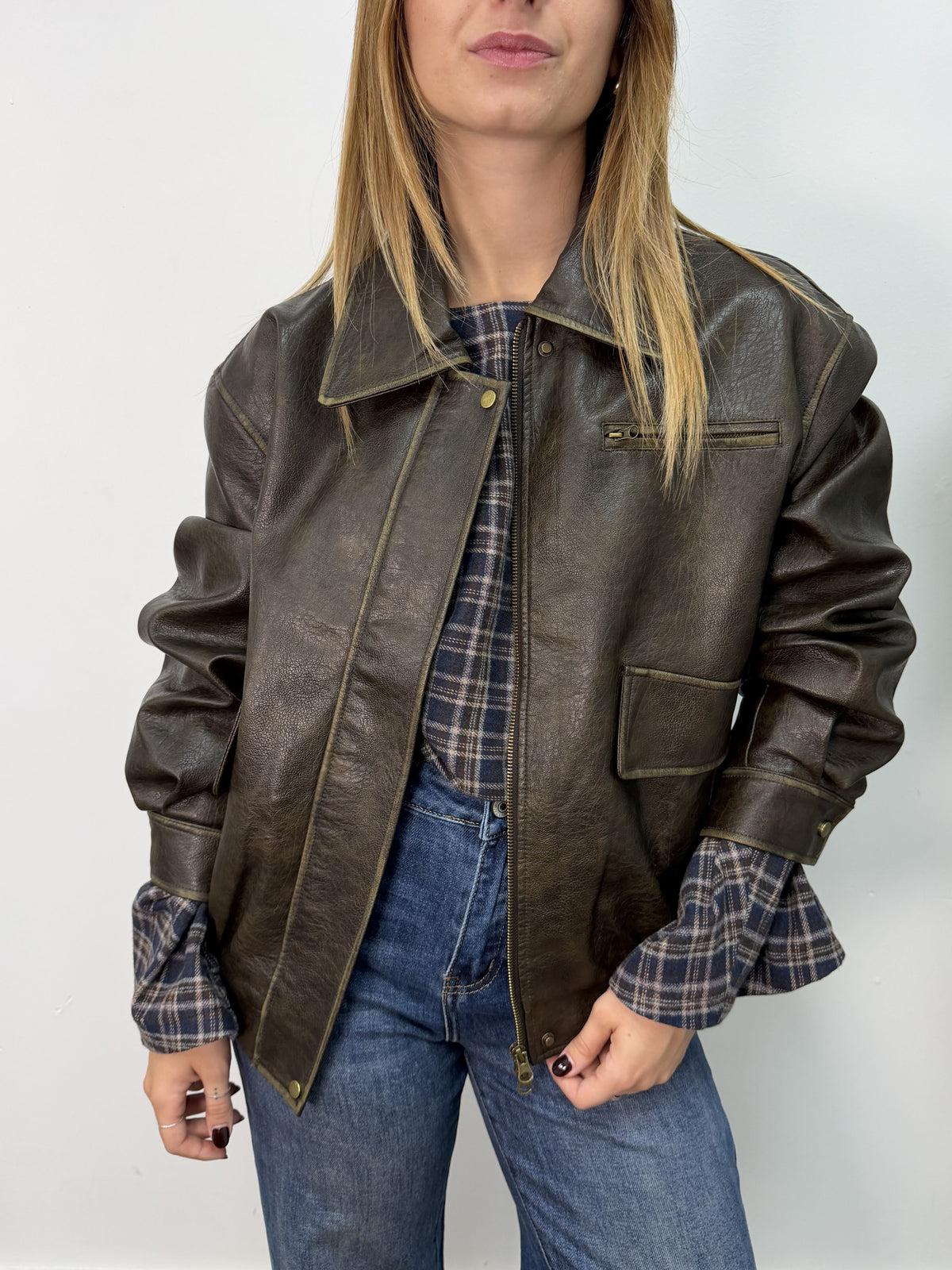 Bomber ecopelle vintage MyD