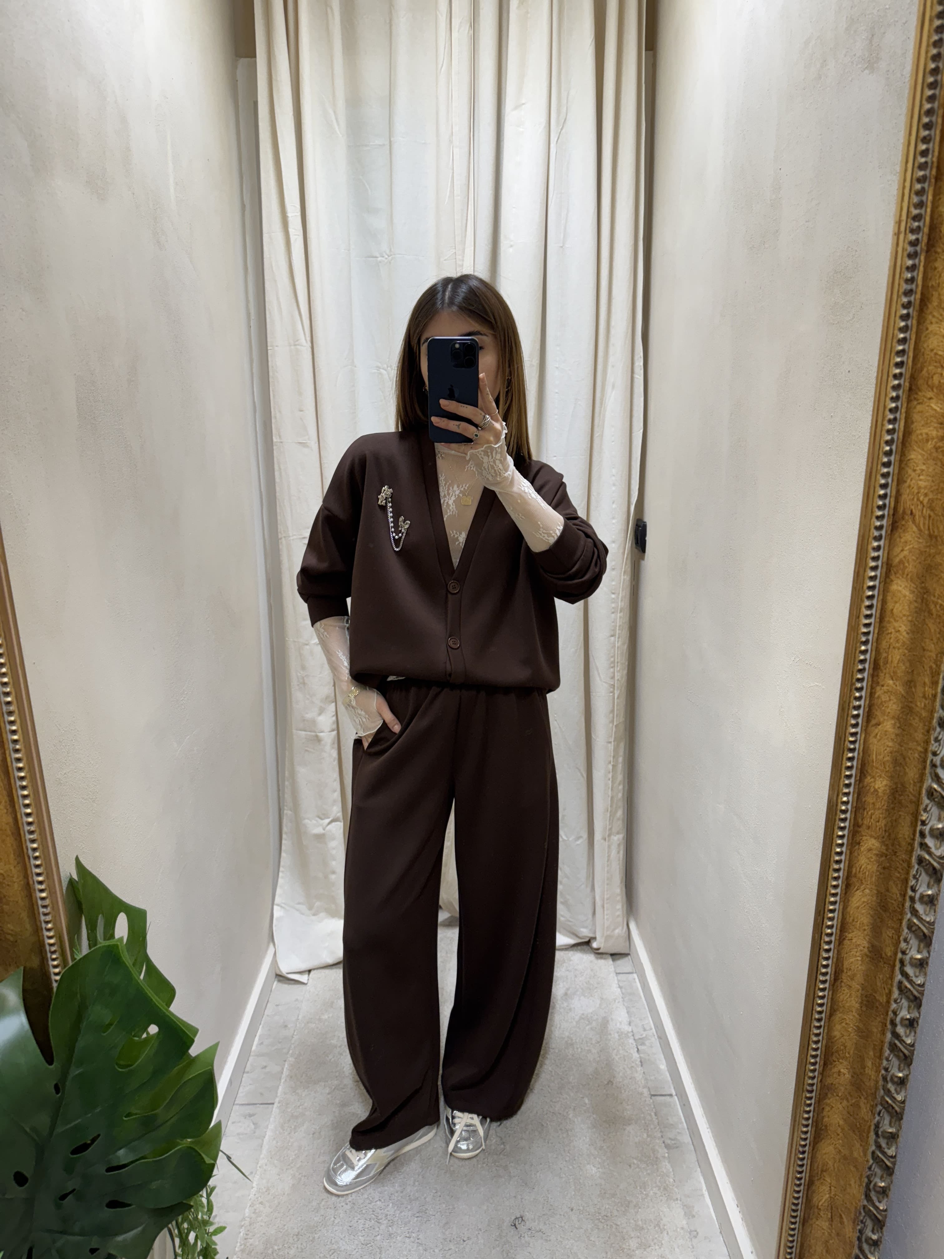 Coordinato morbidone cardigan + pantalone MyD