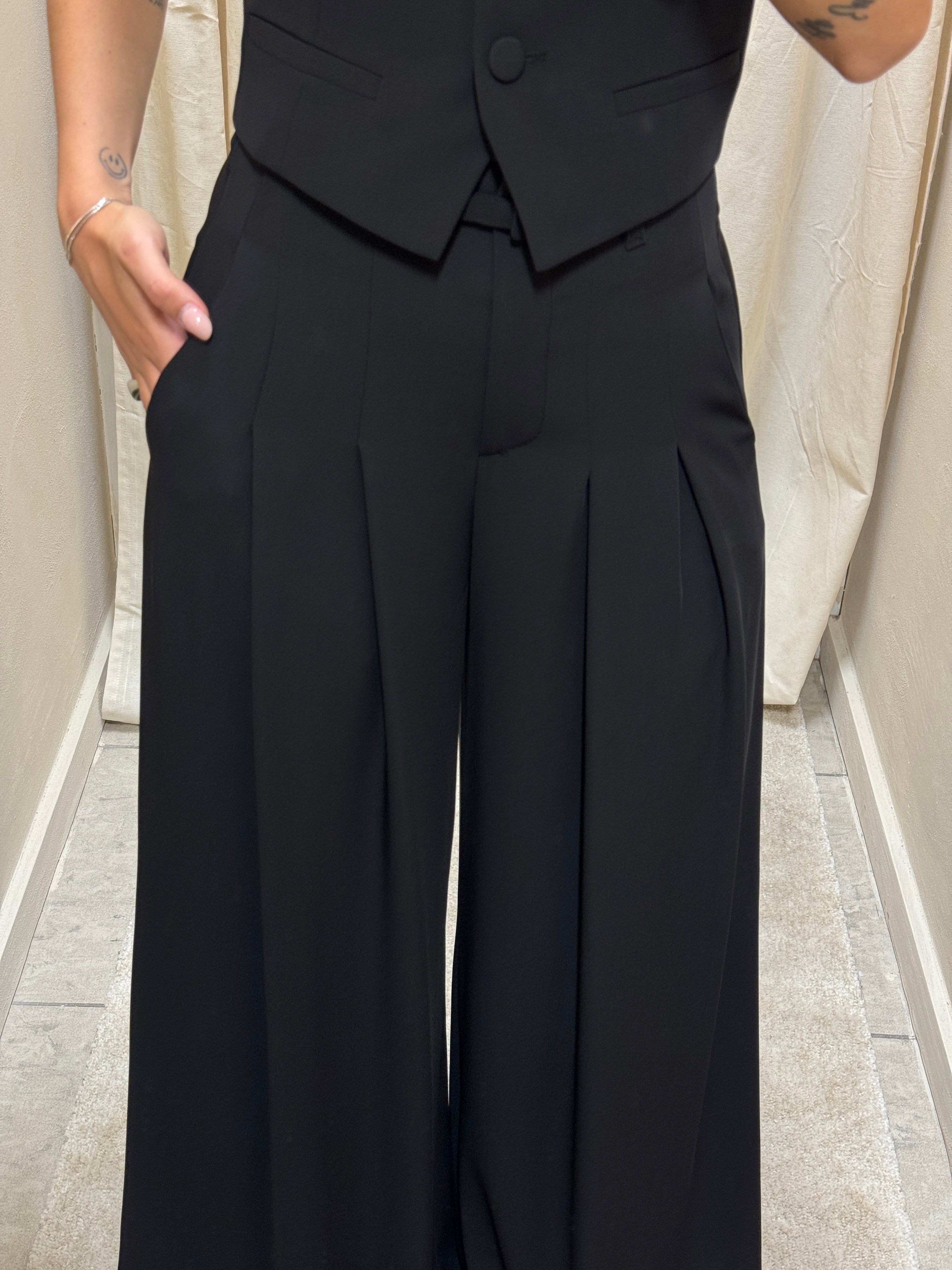 Pantalone gamba ampia doppia pinces Imperial