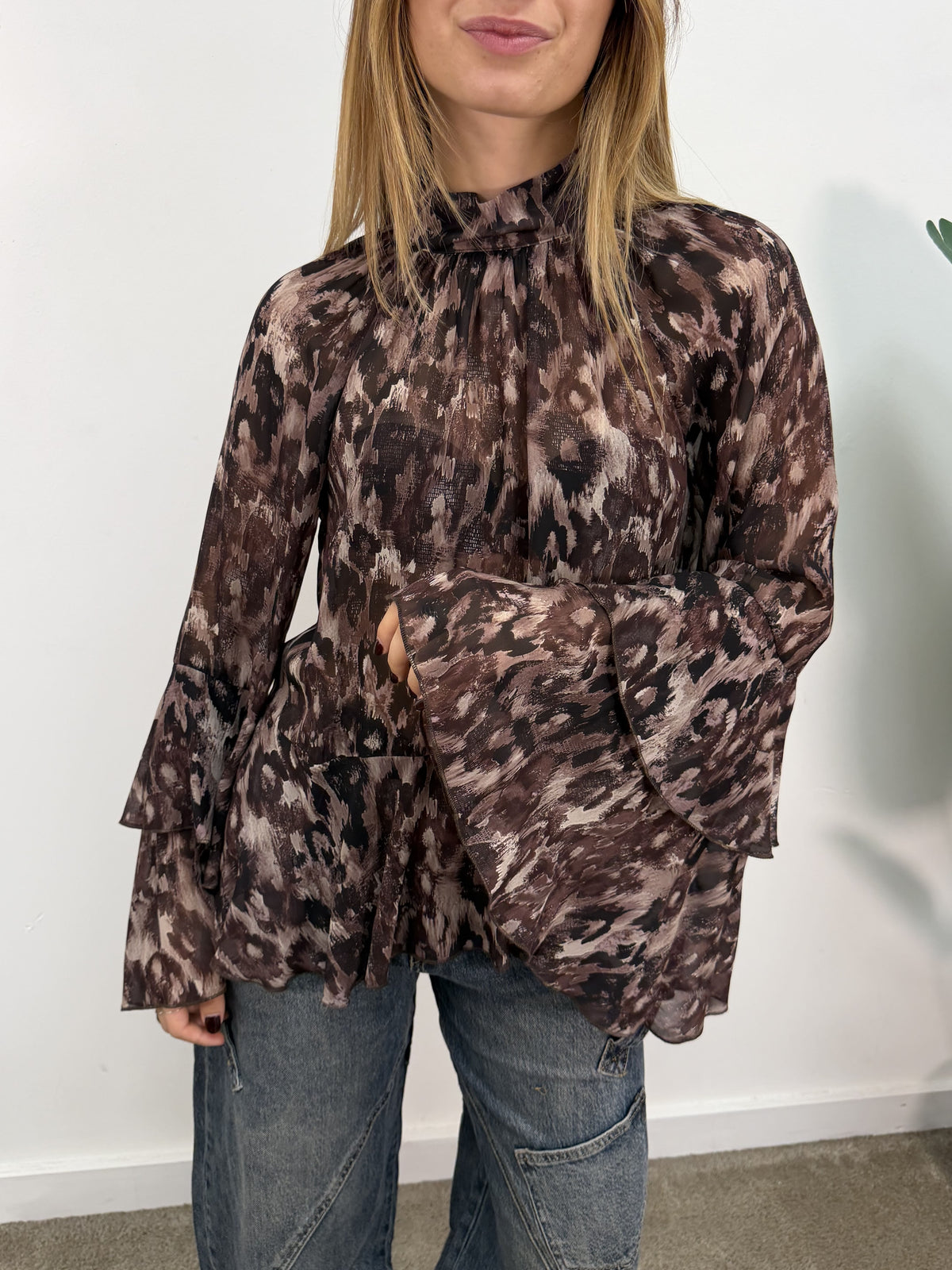 Blusa stampa camouflage MyD