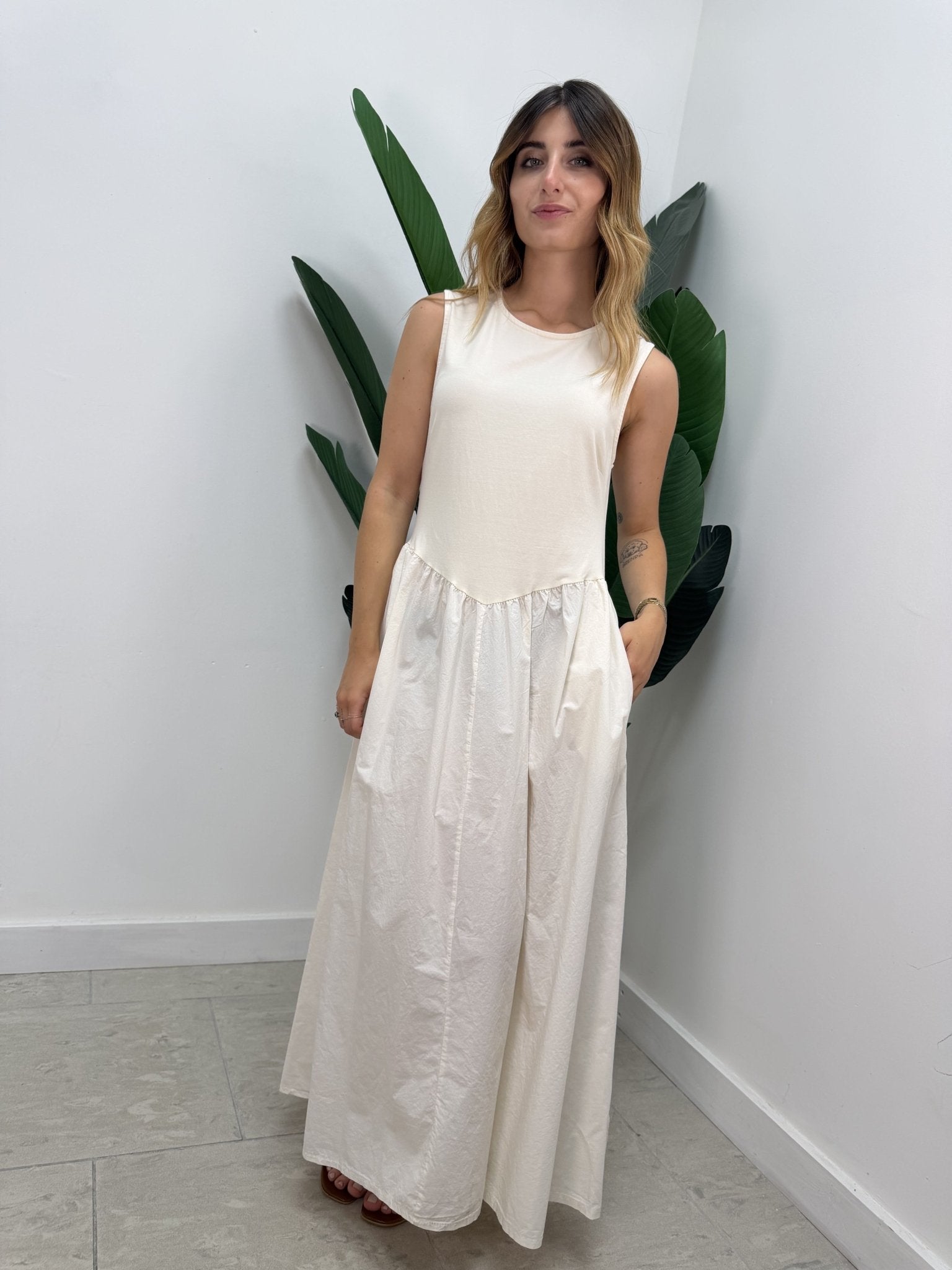 Abito canotta tessuto combinato MyD - GiuGiò | Shop online