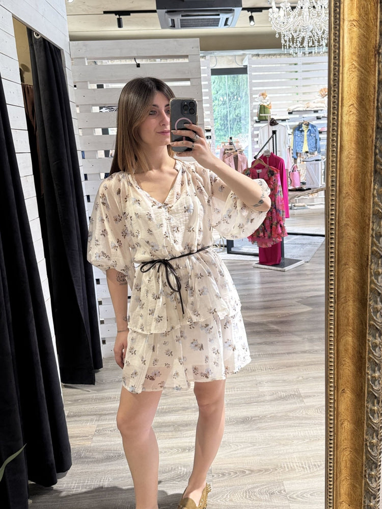 Abito corto a balze con stampa floreale Susy Mix - GiuGiò | Shop online