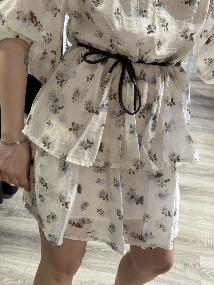 Abito corto a balze con stampa floreale Susy Mix - GiuGiò | Shop online