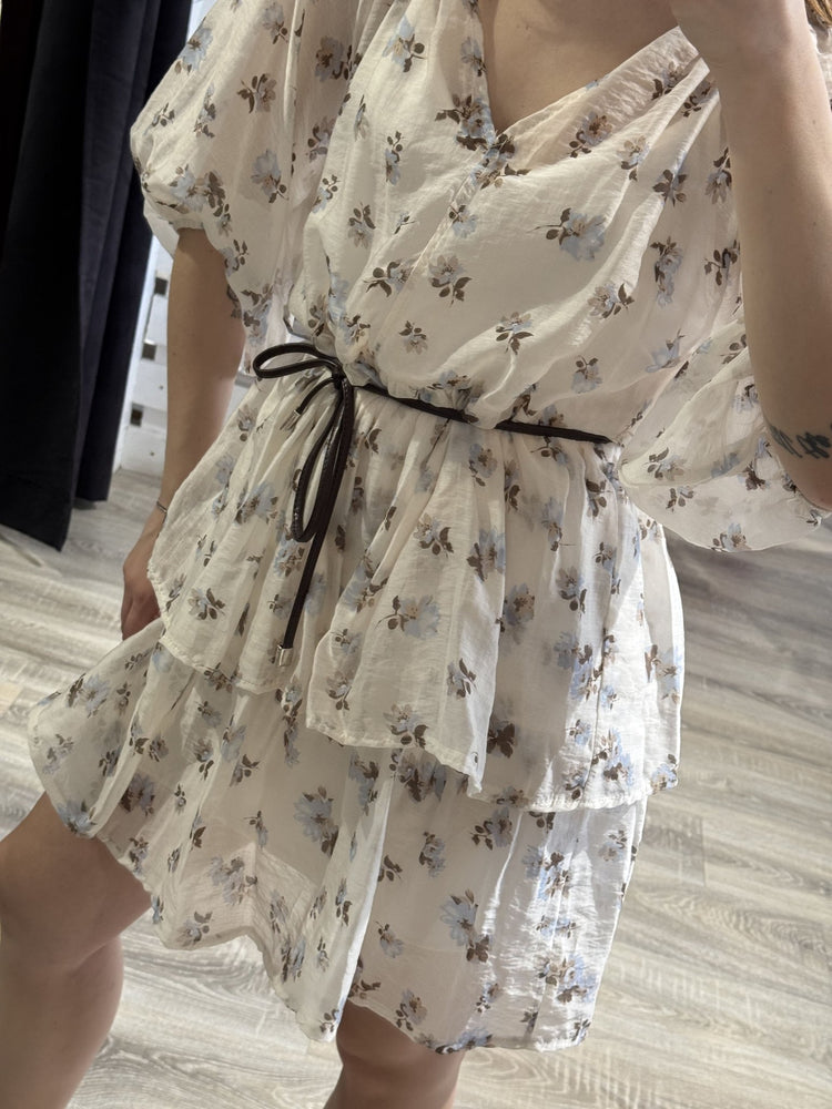 Abito corto a balze con stampa floreale Susy Mix - GiuGiò | Shop online