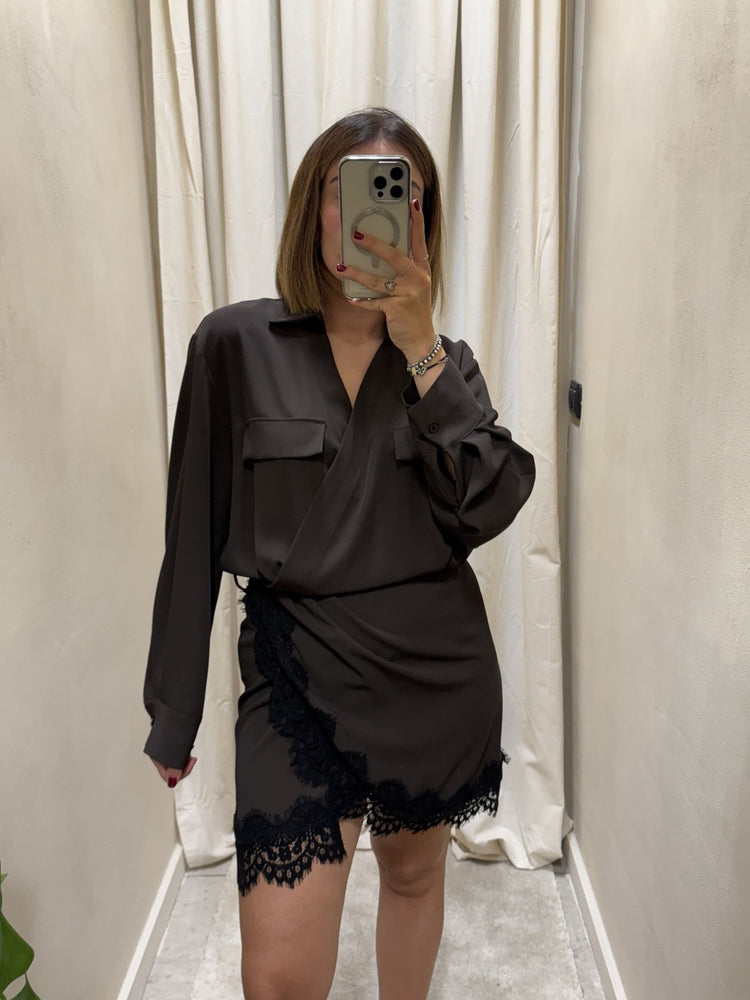 Abito corto con inserti in pizzo Tensione In - GiuGiò | Shop online