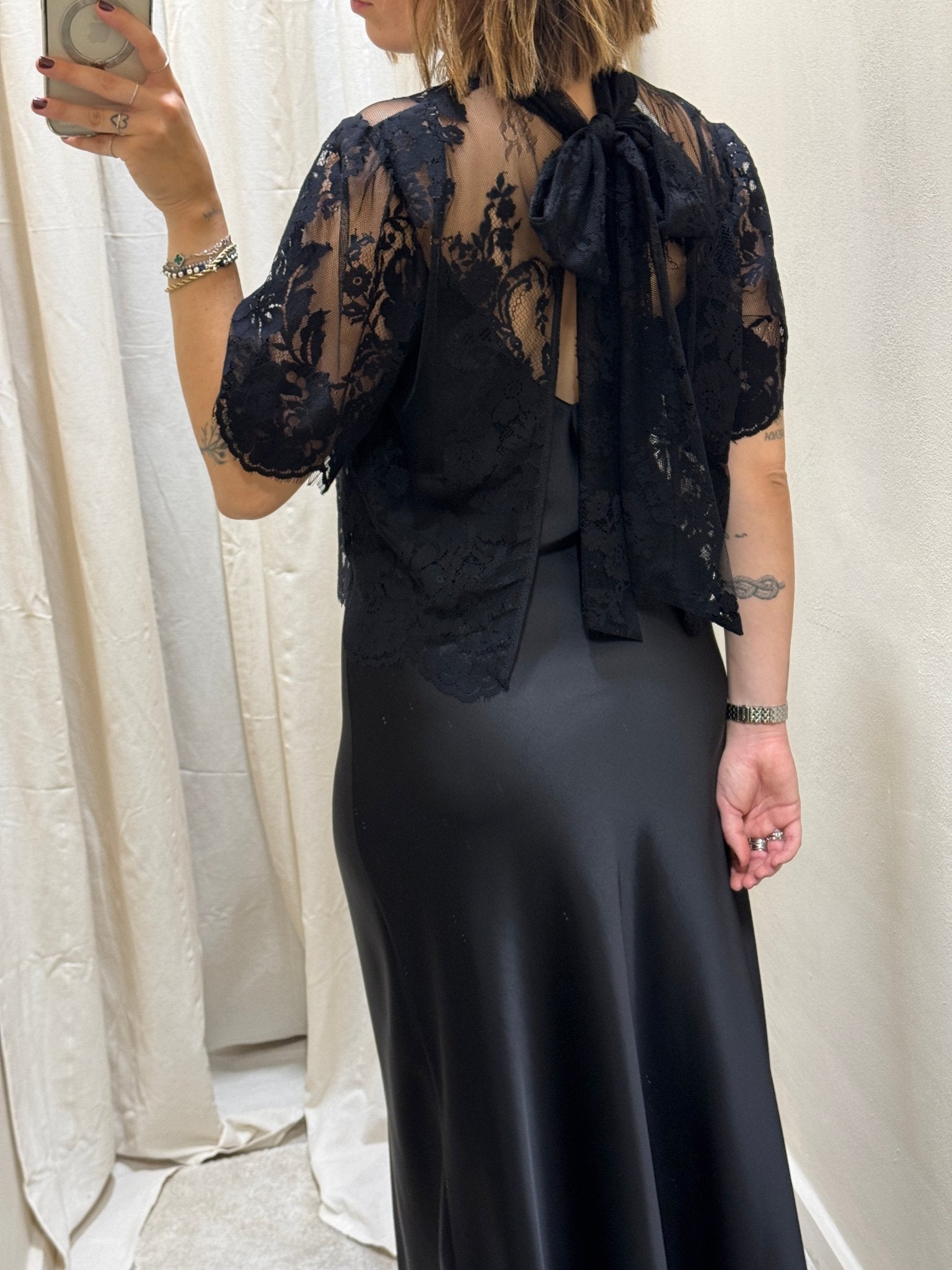 Abito lingerie con mantellina in pizzo Imperial - GiuGiò | Shop online