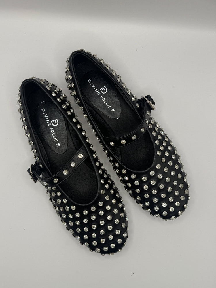 Ballerina in ecopelle e strass con cinturino Divine Follie - GiuGiò | Shop online